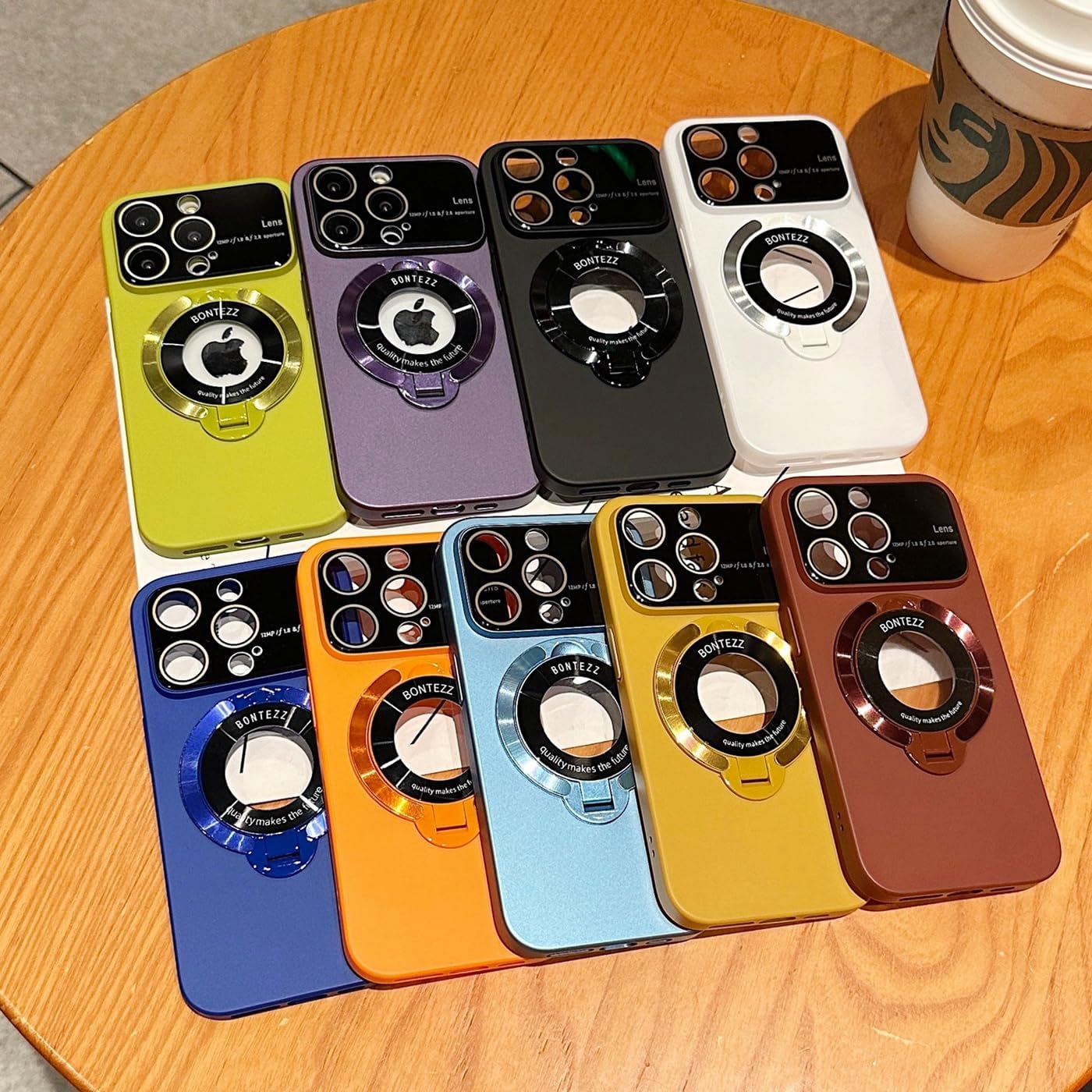 Invisible Stand Holder Case for iPhone 14/13 /12/ Pro Max with Bracket,Compatible with Magsafe, Window Glass Lens Camera Protector Magnetic Cover (Purple,for iPhone 14)