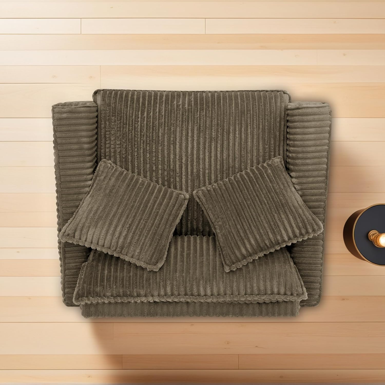 ERYE Corduroy Upholstered Accent Chair, Modern Upholstered Chair Wider Seat Cushion Leisure Armchair for Home Apartment,Bedroom,Office