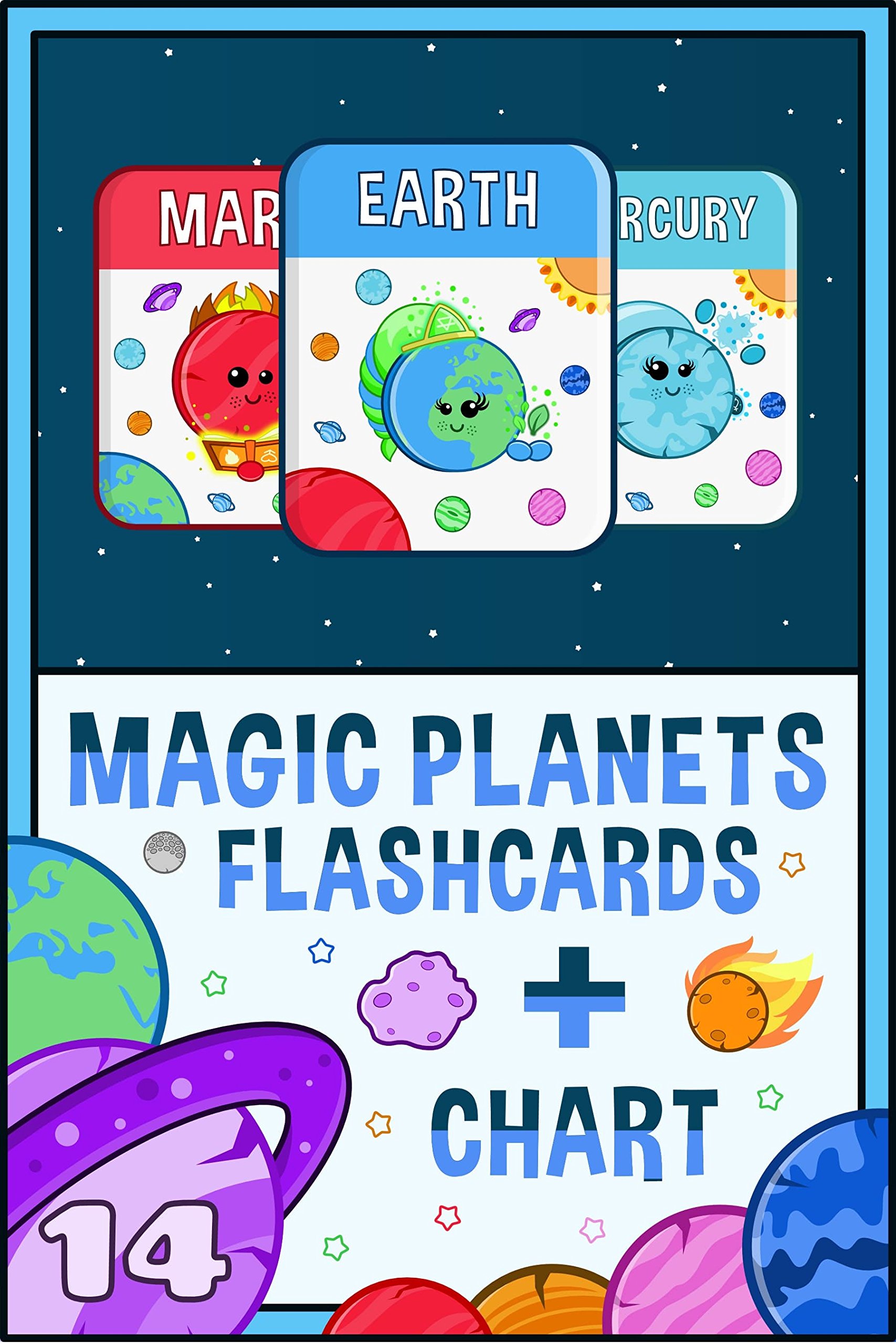 Montessori Magic Planets Flash Cards Solar System Chart Amazing Flash ...