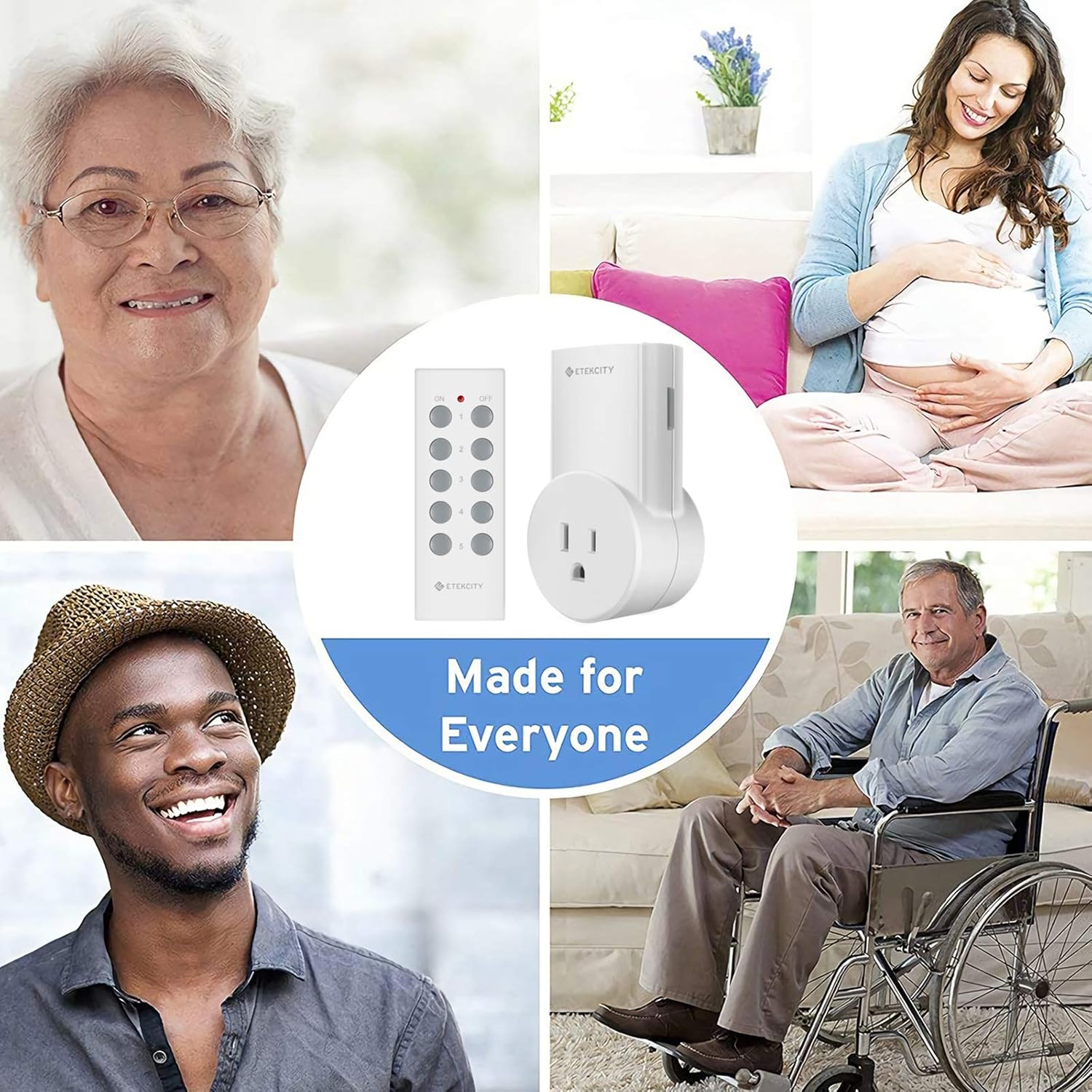 Review Product Etekcity Upgraded Wireless Remote Control Electrical Outlet Switch for Lights and Household Appliances, Up to 100 ft, FCC Certified, ETL Listed, White (Learning Code)