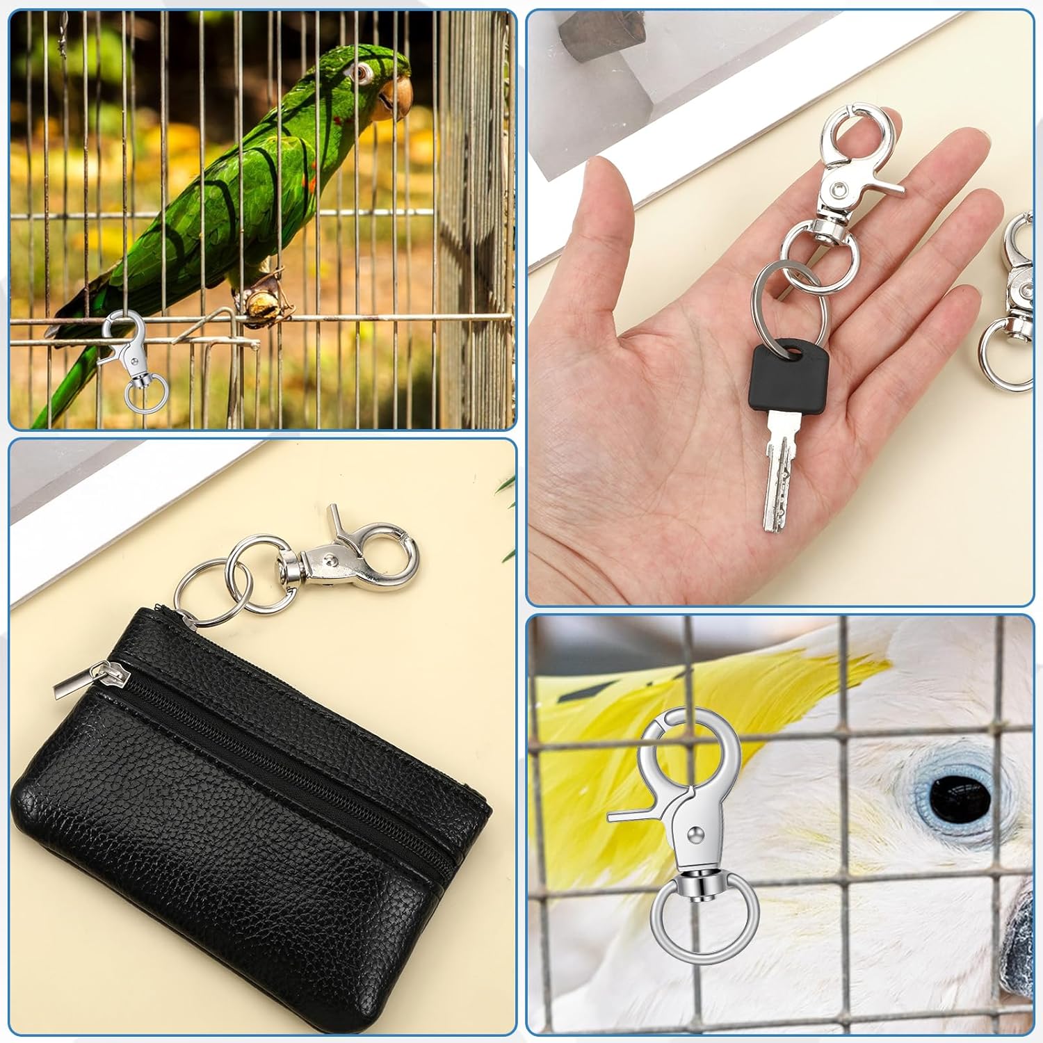 SHENLIU 36PCS Trigger Snap Hooks, 2.32'' x 0.82'' Metal Heavy Duty Swivel Snap Hooks 360 Degree for Pet Cages Dog Leash Camera Straps Hook Purse - Image 7