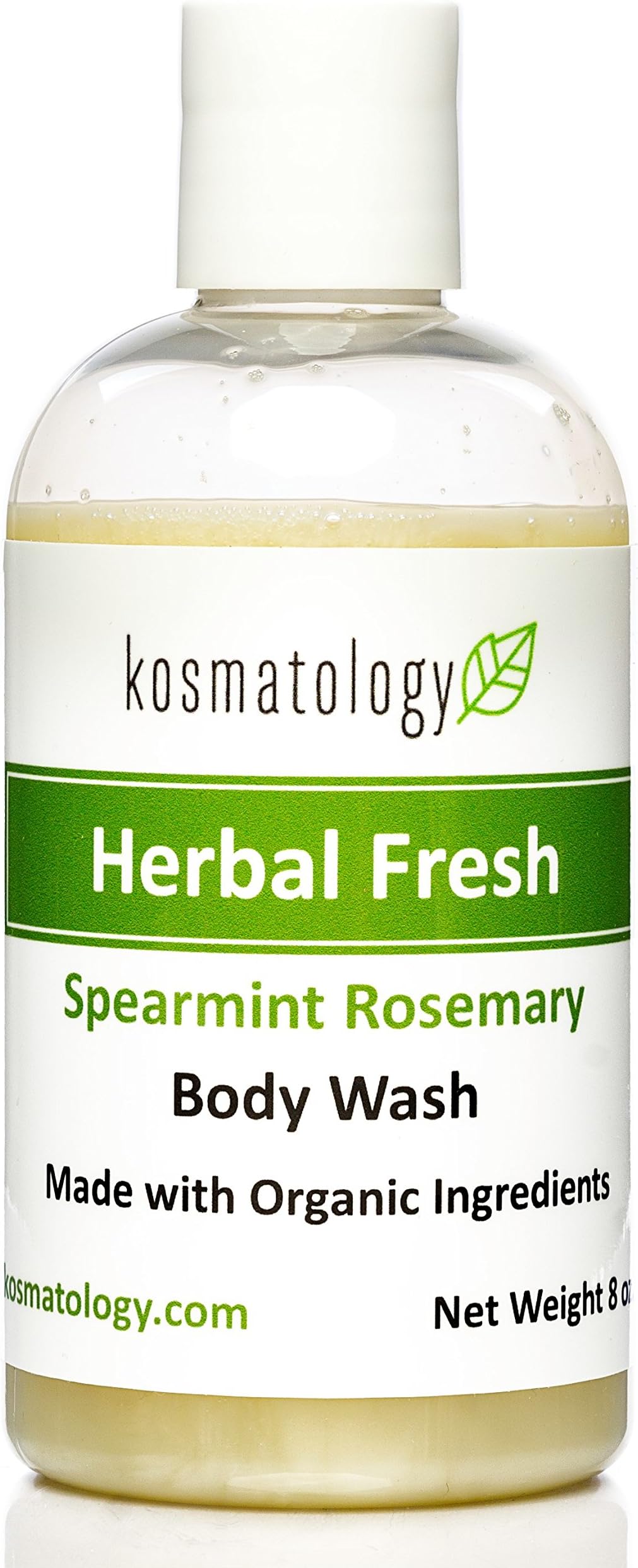 Herbal Fresh Organic Body Wash | Moisturizing Body Cleanse | Nourishing, Clean Ingredients, Infused with Spearmint and Rosemary Essential Oils | 8 fl oz