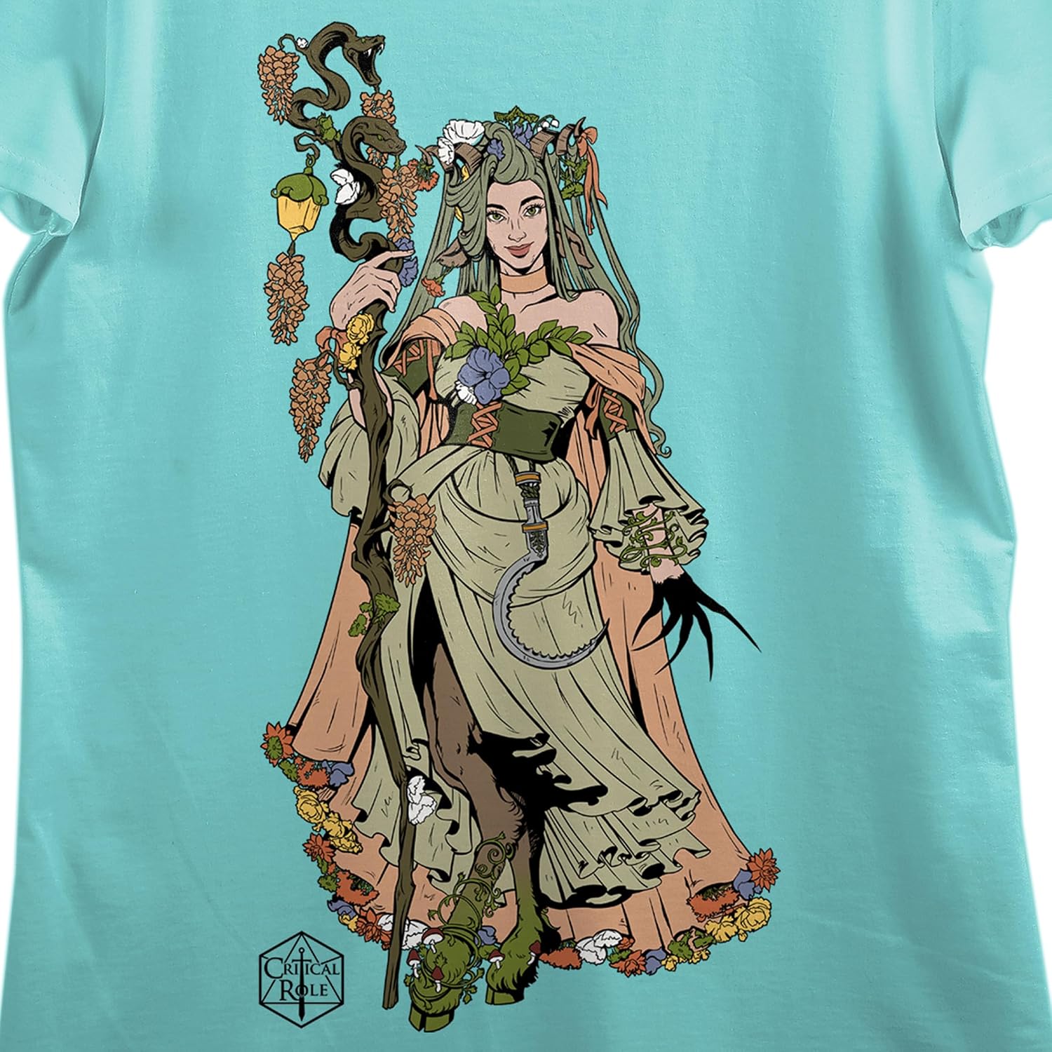 Critical Role Hells Bells Fearne Women's Teal Crew Neck Short Sleeve T-Shirt