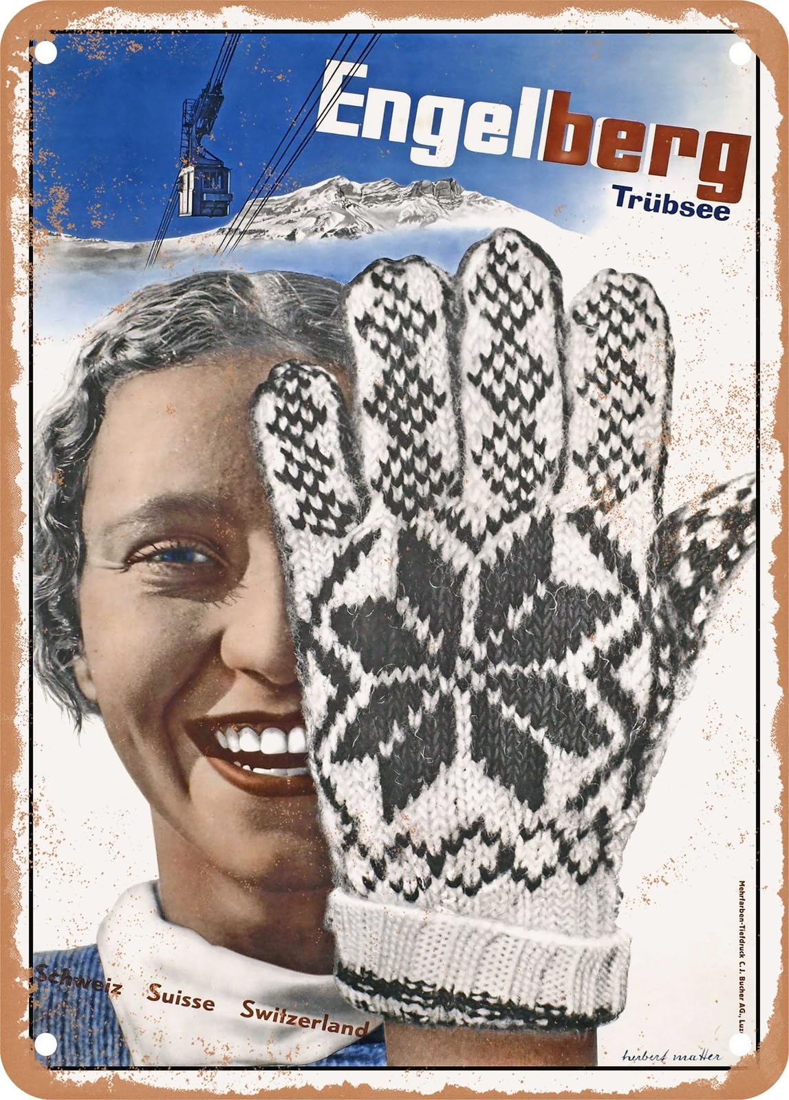 METAL SIGN - 1935 Engelberh Trubsee Switzerland Vintage Ad home decor