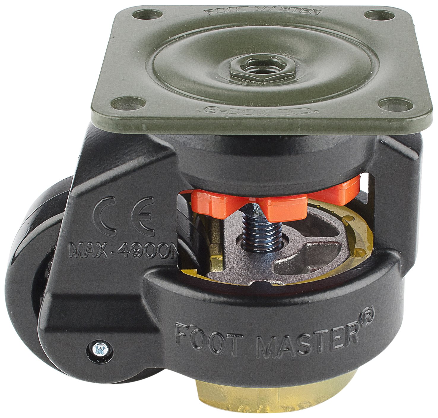 ●【未使用】FOOT MASTDR GD-80 レベリングキャスター 4個セット 家具 什器 機器などに【11118165】 レベリングキャスター : Master 業務用 ユーエイ GDR-80-F-NYN-FBL