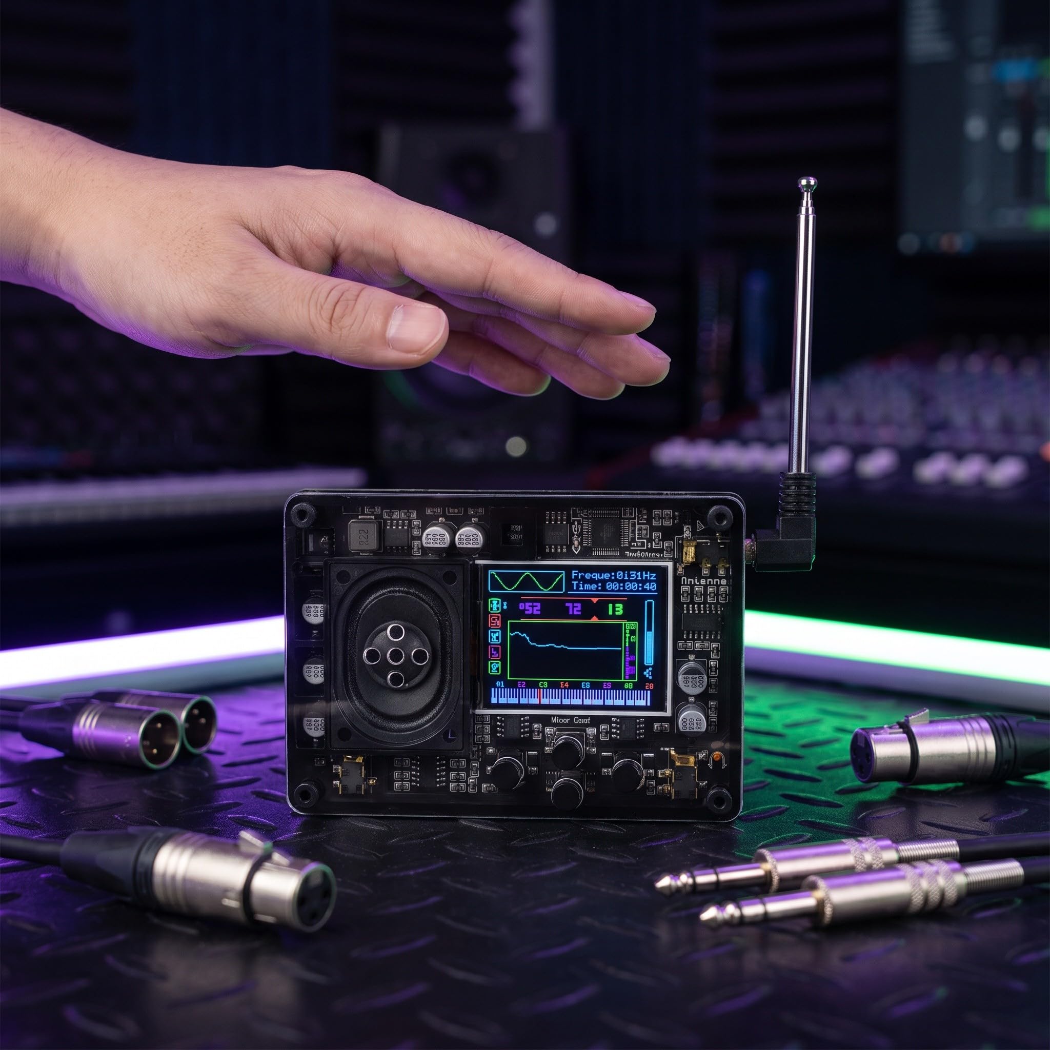 ibasenice Mini Theremin, modulo musicale elettronico, strumento senza | 70 Toni, Strumento Musicale Elettronico Touchless con 70 Voci, Dispositivo alimentato tramite Type-C per Musicisti