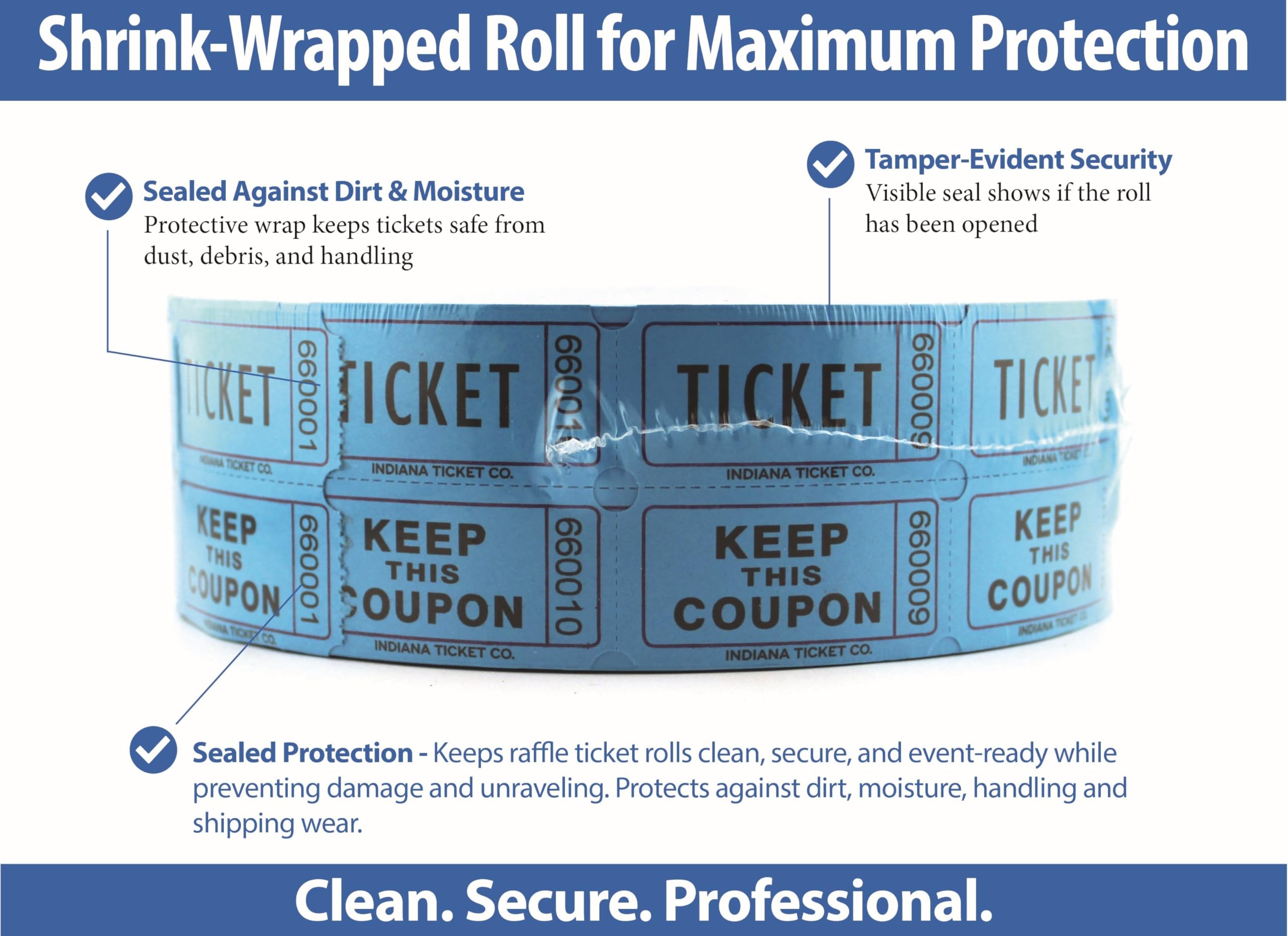 Blue Double Raffle Ticket Roll