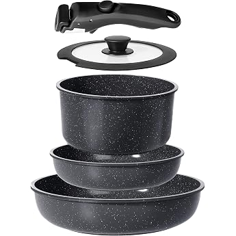 GiPP 5-Teilig Topfset & Pfannenset mit abnehmbarem Griff Induktion