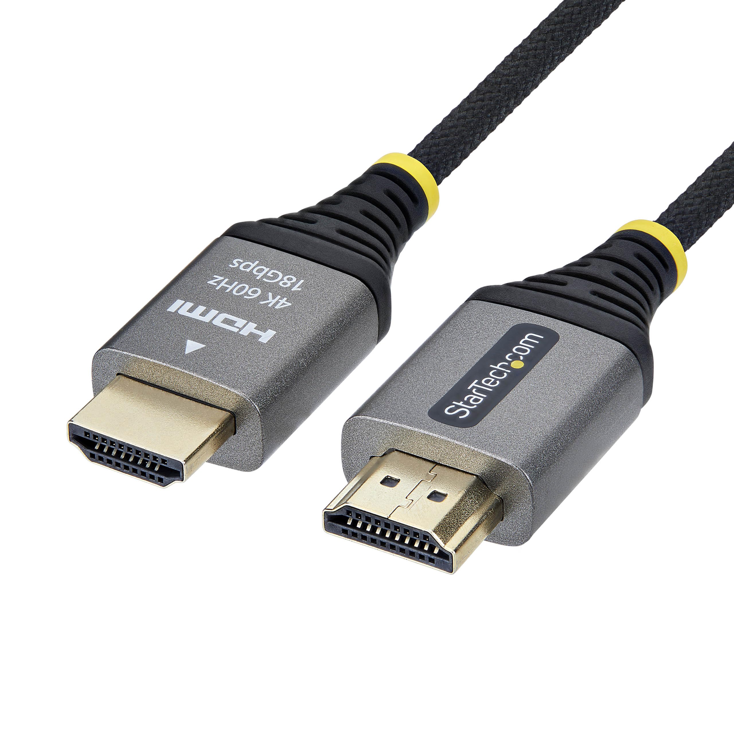 StarTech Cable HDMI Certificado 3m Ultraflexible Trenzado - 4K 60Hz - HDR10 | Cubierta de silicona de baja memoria, Exterior de nailon, Conectores Quick ID, Conforme con RoHS