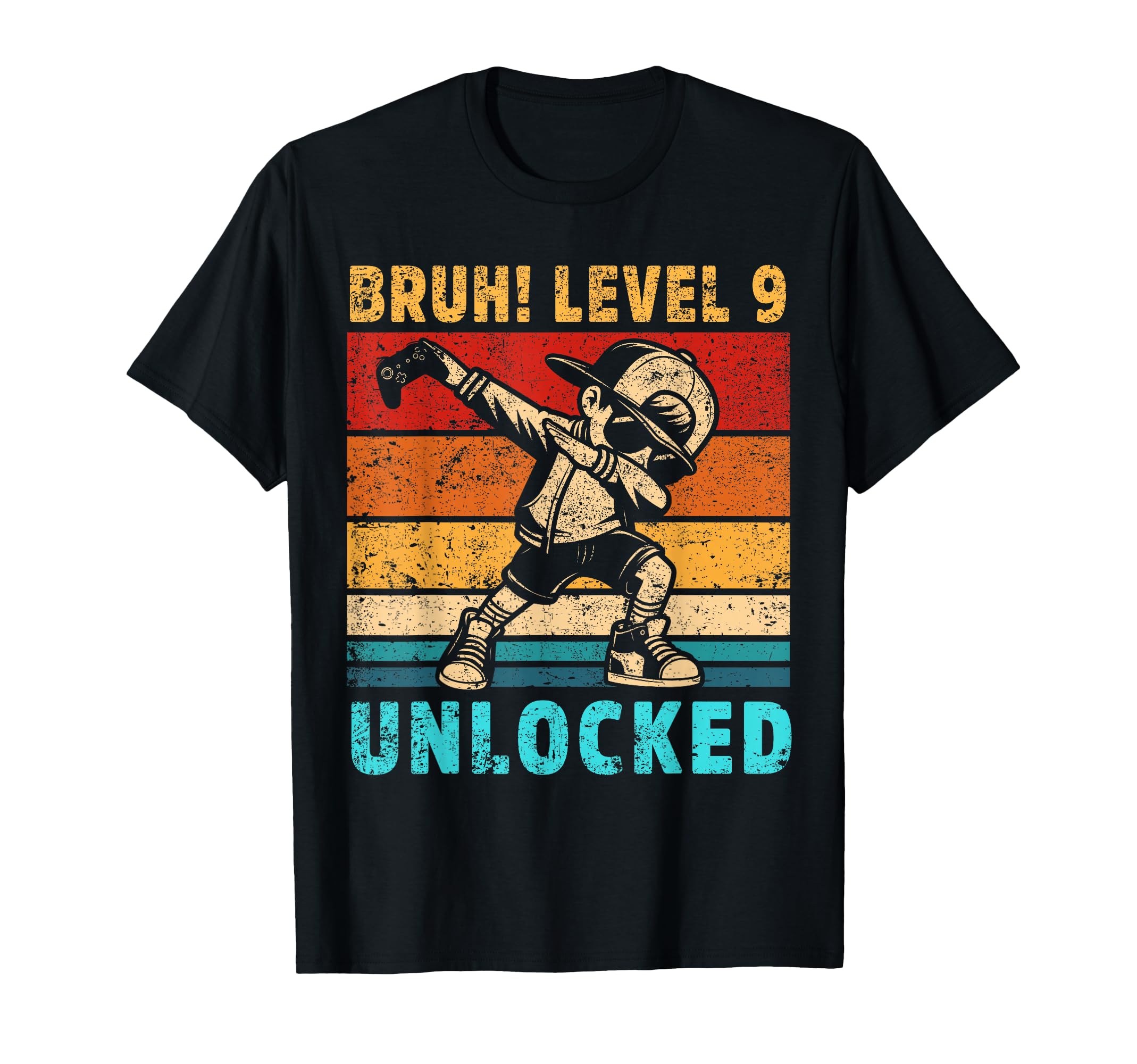 9 Year Old Birthday Dabbing Boy Bruh 9th Level Unlocked T-Shirt