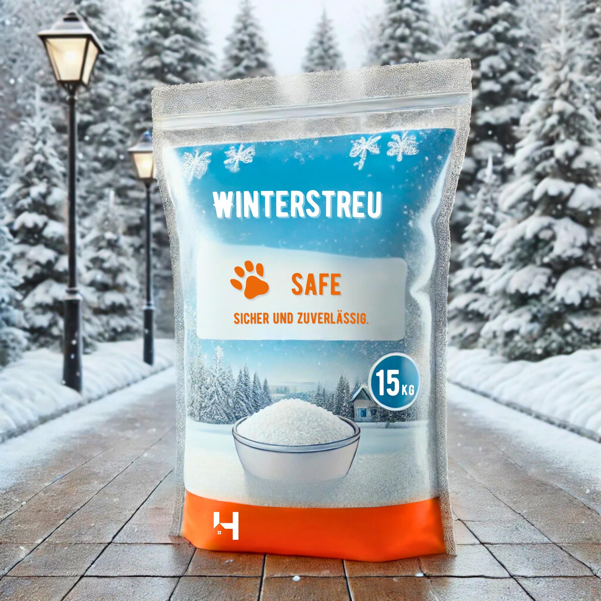 HausHeld chlorure de magnésium 15 kg, dégivrant hiver jusqu’à -50 °C pour allées et escaliers