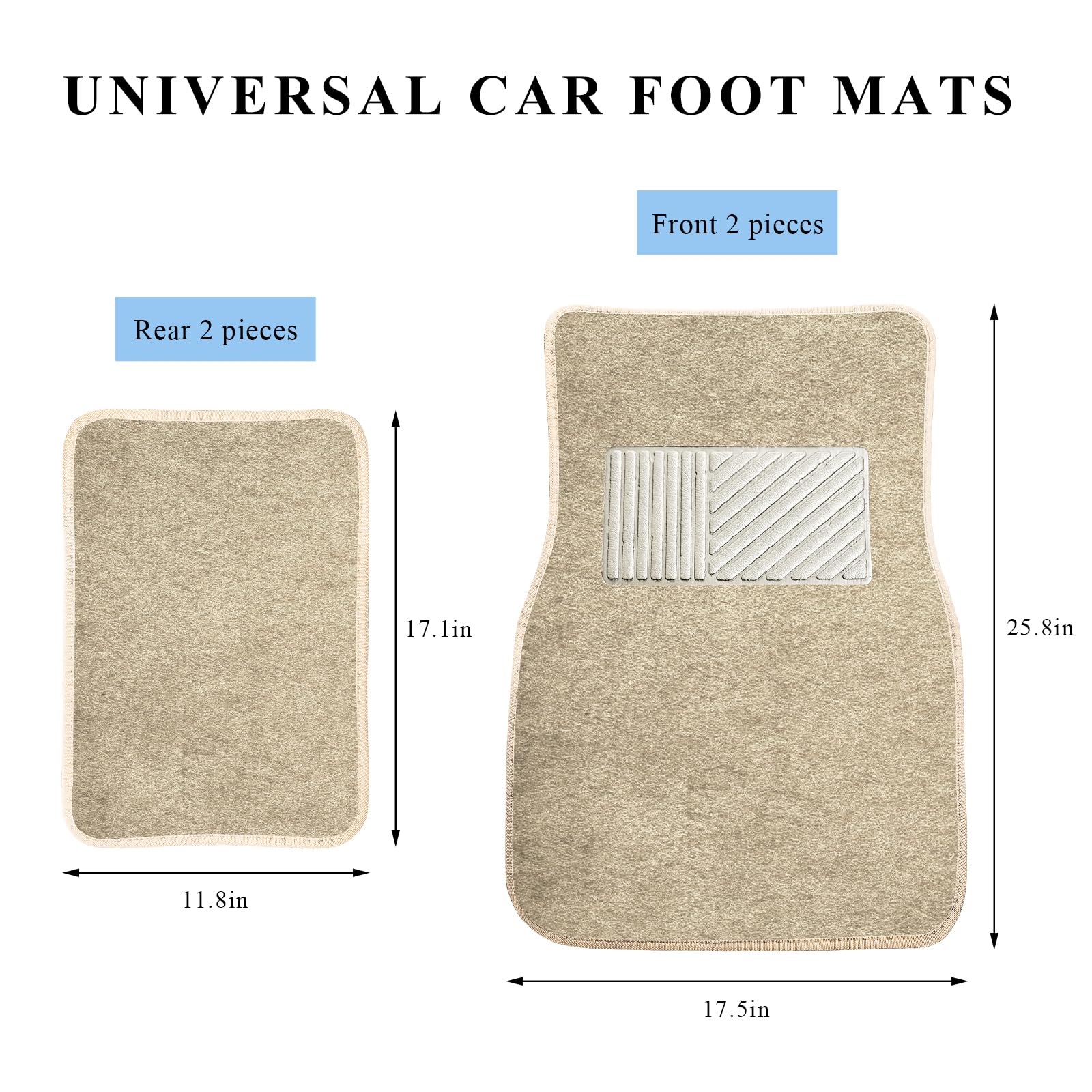 4PCS Car Floor Mats Waterproof Non-Slip Car Floor Liners with Safety Heel Pad All-Weather Wear-Resistant Mats Heavy Duty — view 2
