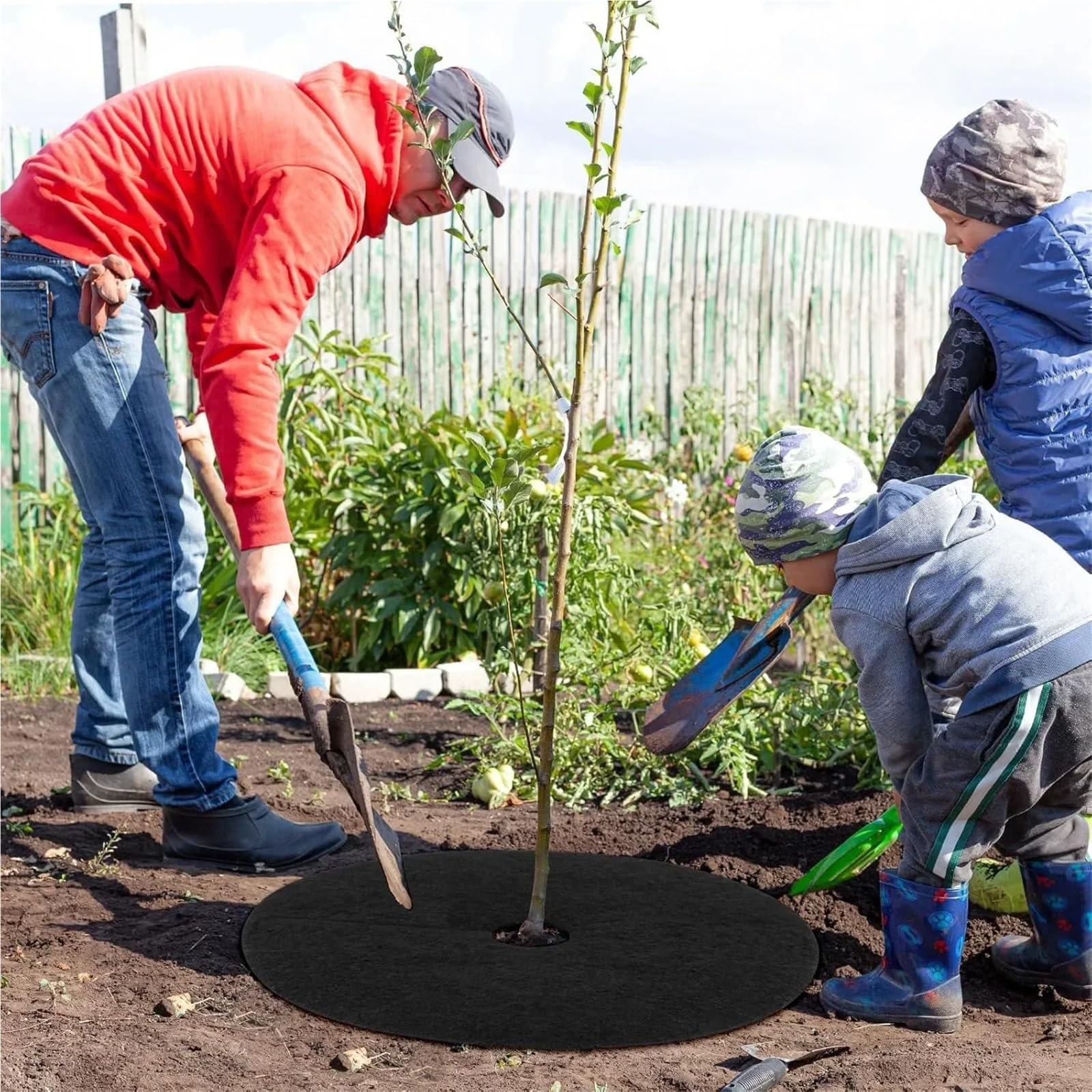 Telo Pacciamatura Anelli di Copertura for Alberi in Tessuto Non, Tappetino Rotondo for barriera Contro Le Erbacce | Tappetino for piante in tessuto barriera contro le erbacce e panno in feltro antierba for attrezzi da giardino(32CM,20pcs)