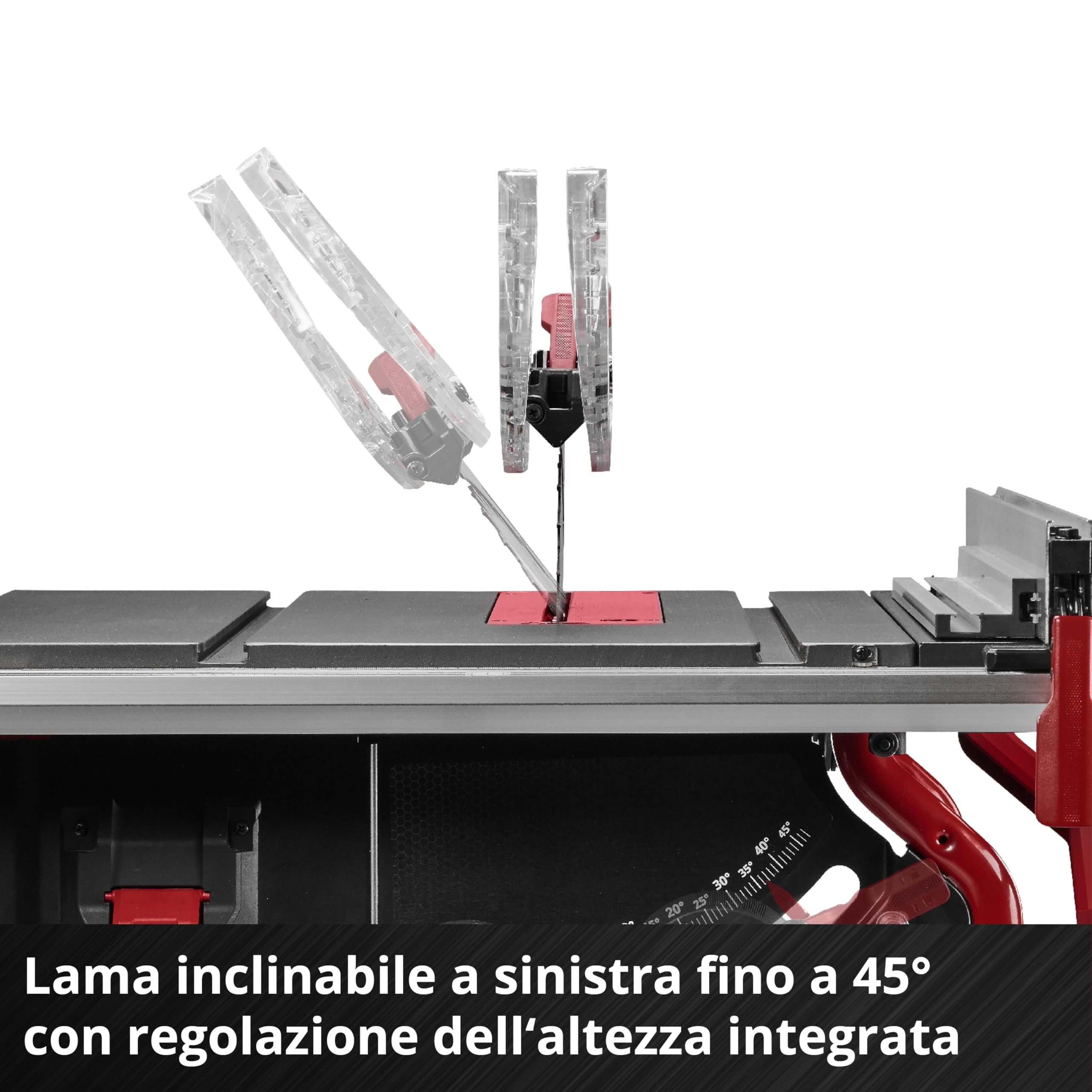 Einhell Sega circolare da banco a batteria TE-TS 36/10 T Li-Solo Power X-Change (36 V, Ø 254 mm, altezza di taglio 89 mm, inclinazione lama 45°, incl. 1 lama + spintore, batteria non inclusa)