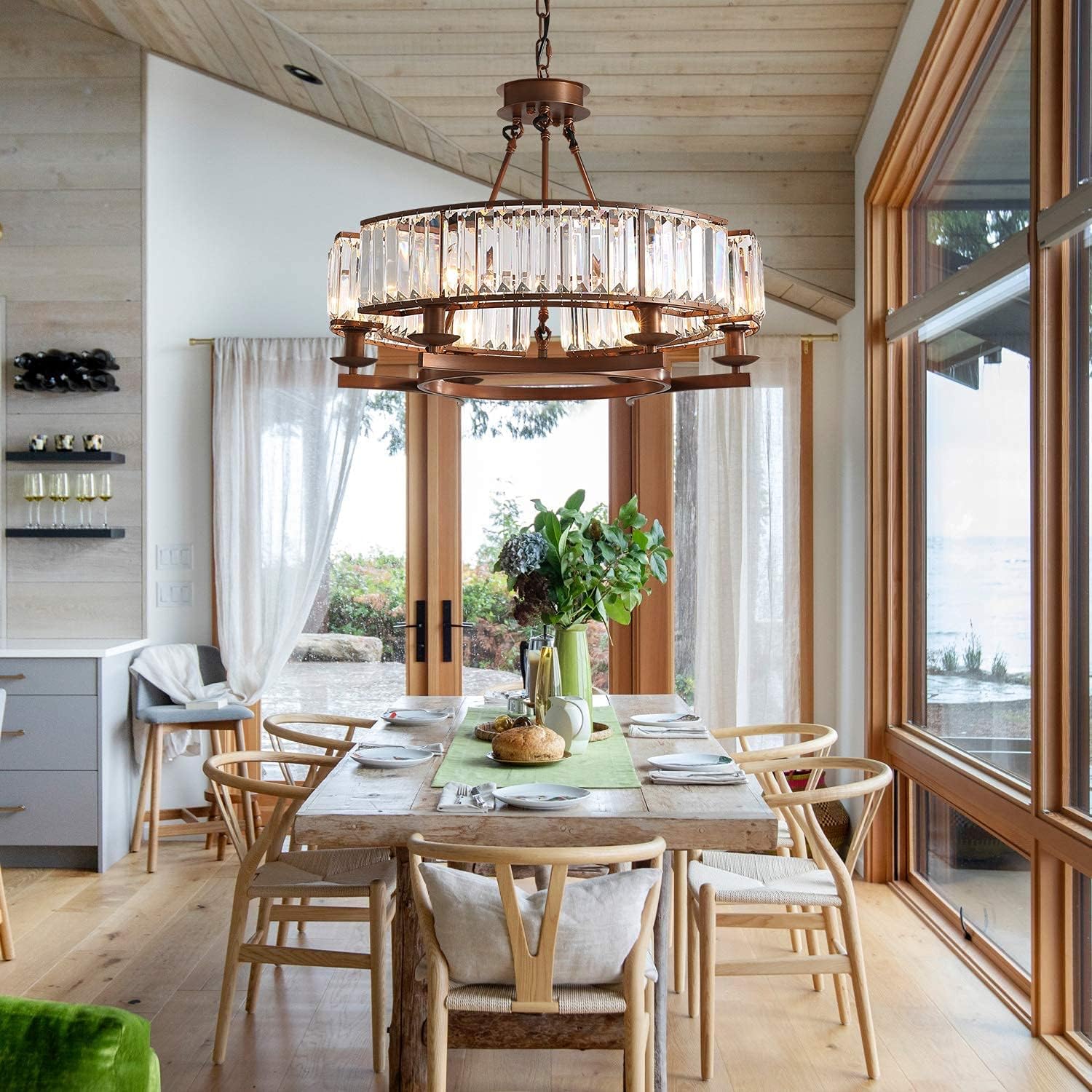 Super Cheap 🛒 NOXARTE Crystal Round Chandelier Light Fixture Wheel Pendant Light Brown Hanging Ceiling Lighting for Living Dining Room Farmhouse One-Day Sale: Up to 60% Off NOXARTE Crystal Round Chandelier Light Fixture Wheel Pendant Light Brown Hanging Ceiling Lighting for Living Dining Room Farmhouse