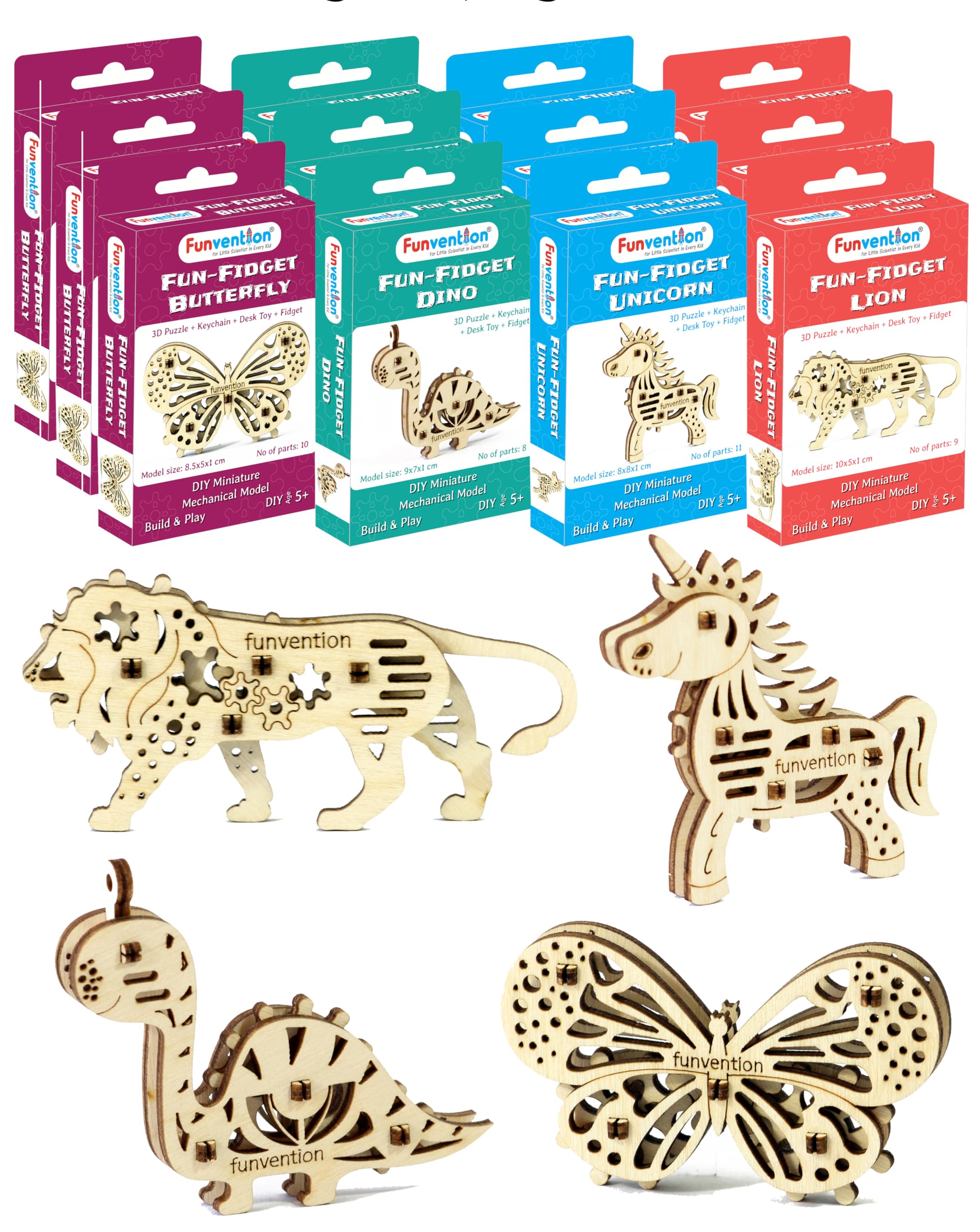 Funvention Fun Fidgets - Jungle - Lion DIY Miniature Mechanical Models - STEM Learning 3D Puzzle Kit (B07PY8S3VF) Amazon Price History, Amazon Price Tracker