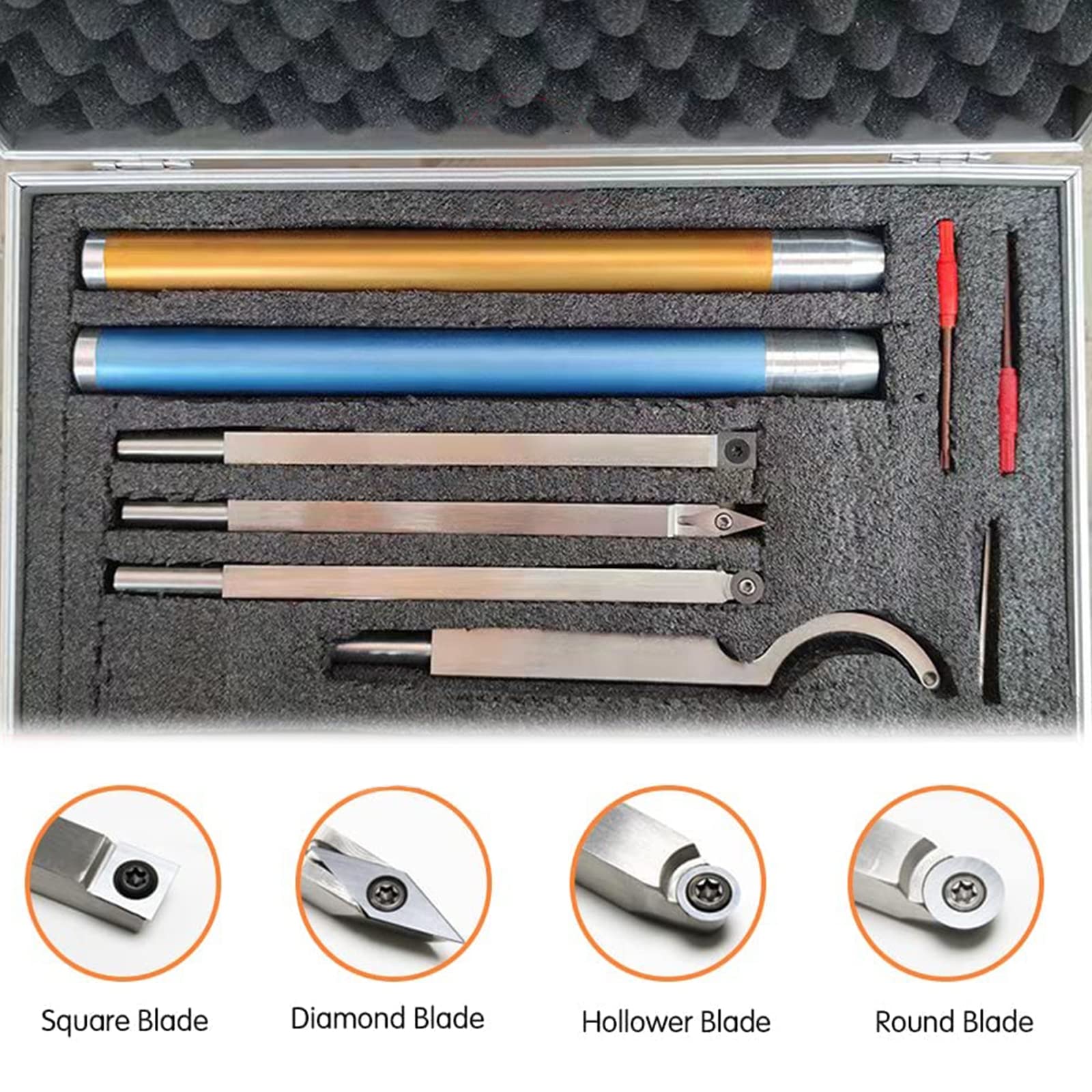 Herramientas De Torneado De Madera, Cincel De Torno Para Trabajar La Madera De Carburo, Mango De Aluminio Aleación, Reemplazables Hoja De Carburo De Tungsteno, Aficionados Al Bricolaje