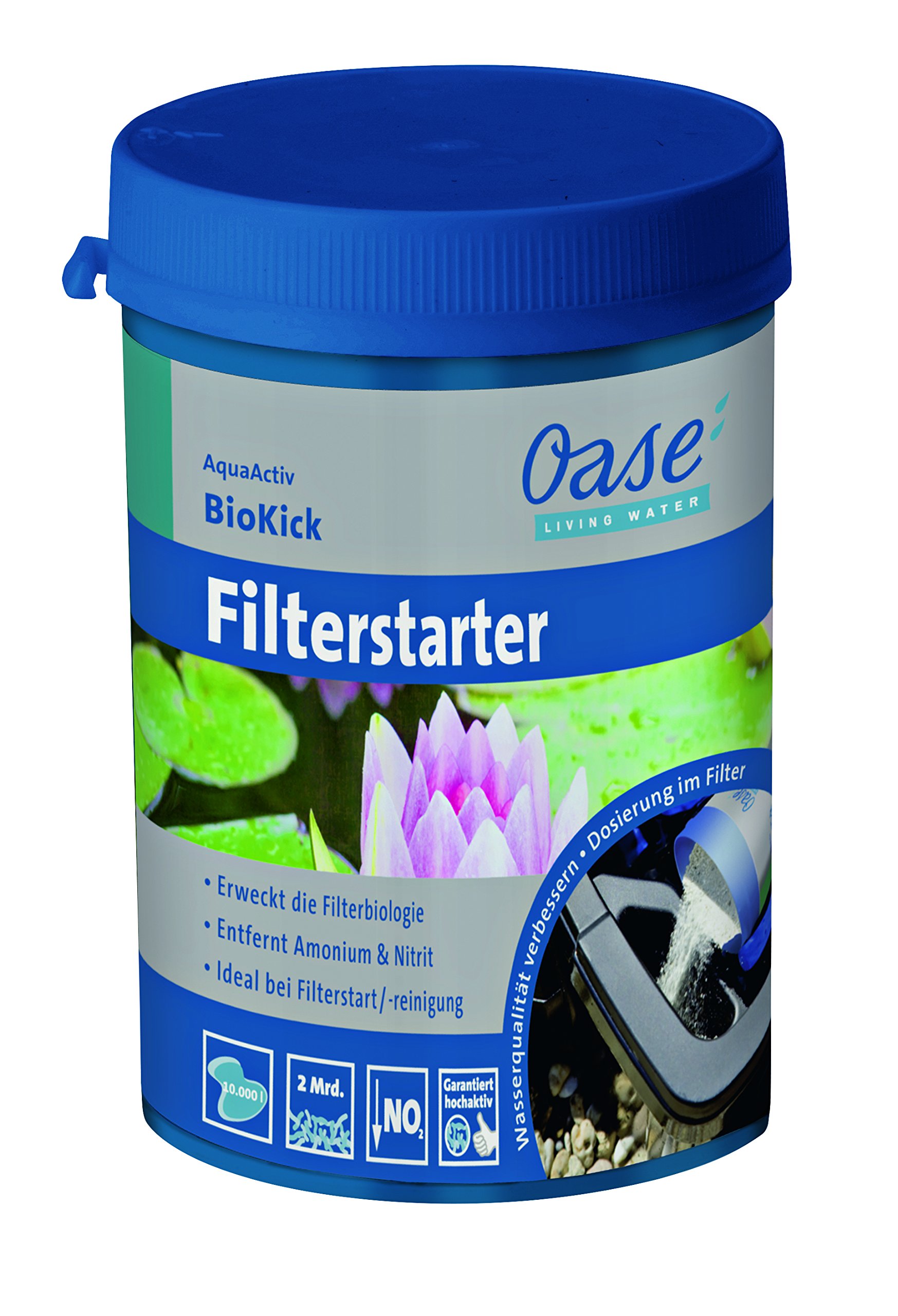 Pontec 51226 PondoClear Set 4000 & OASE 50295 AquaActiv BioKick, 200 ml - mehrstufiges Filtersystem aus Durchlauffilter, UVC-Einheit und Wasseraufbereiter