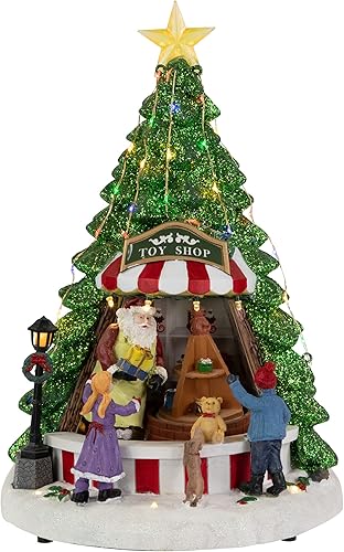 Miniatura 1 de Northlight 13" LED iluminado animado y musical Santa's Toy Shop Christmas Village Display