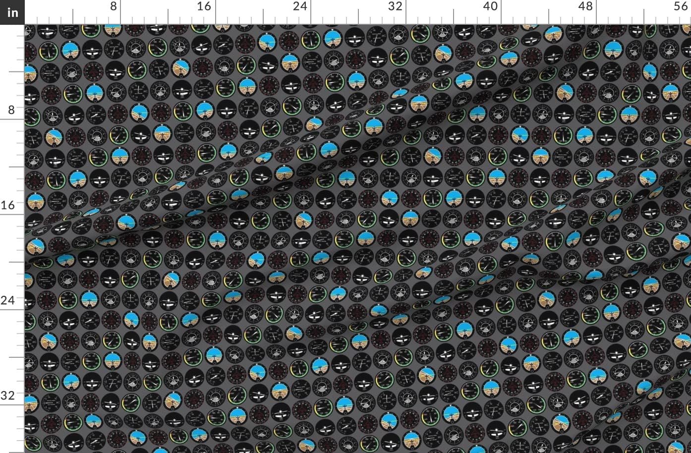 Spoonflower Fabric - Flight Deck Aviation Flying Airplanes Plane Airplane Pilot Nursery Printed on Organic Cotton Sateen Fabric by The Yard - Sewing Quilting Apparel Home Decor