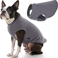 Vista 52 de Gooby - Chaleco de forro polar elástico, chaqueta de forro polar para perros, suéter de estilo pullover, azul argyle, 3XL