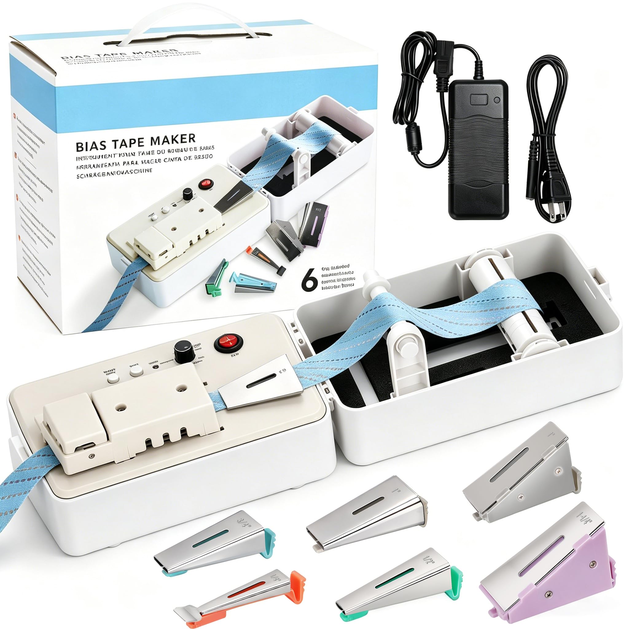 Photo 1 of Bias Tape Maker Tool with 6 Different Tips for Sewing and Quilting