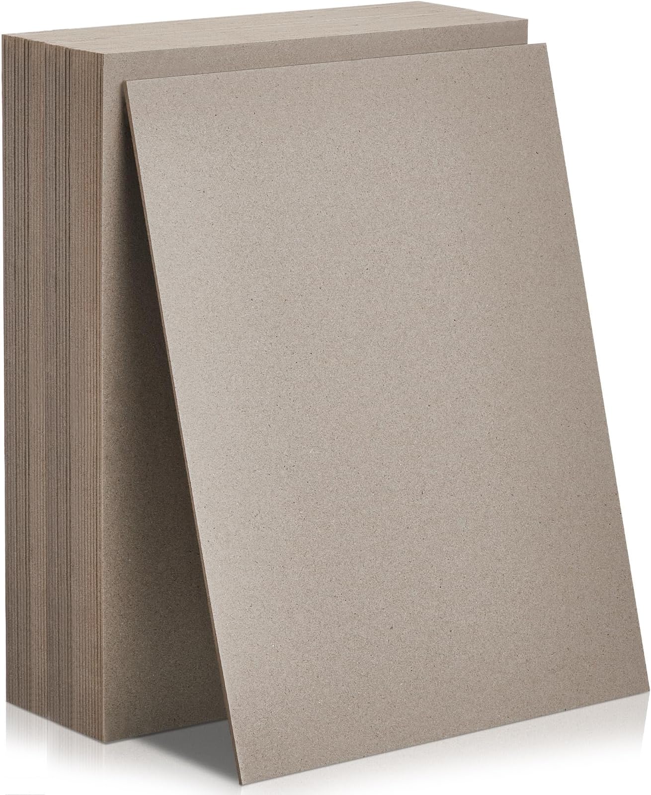 Lewtemi 20 Pcs Book Board, Binders Board Chipboard Designer Bookboard Kraft Heavy Duty Chipboard Sheets Bookbinding Supplies for Book Binding Cover (Gray, 7 x 5 Inch 50PT)