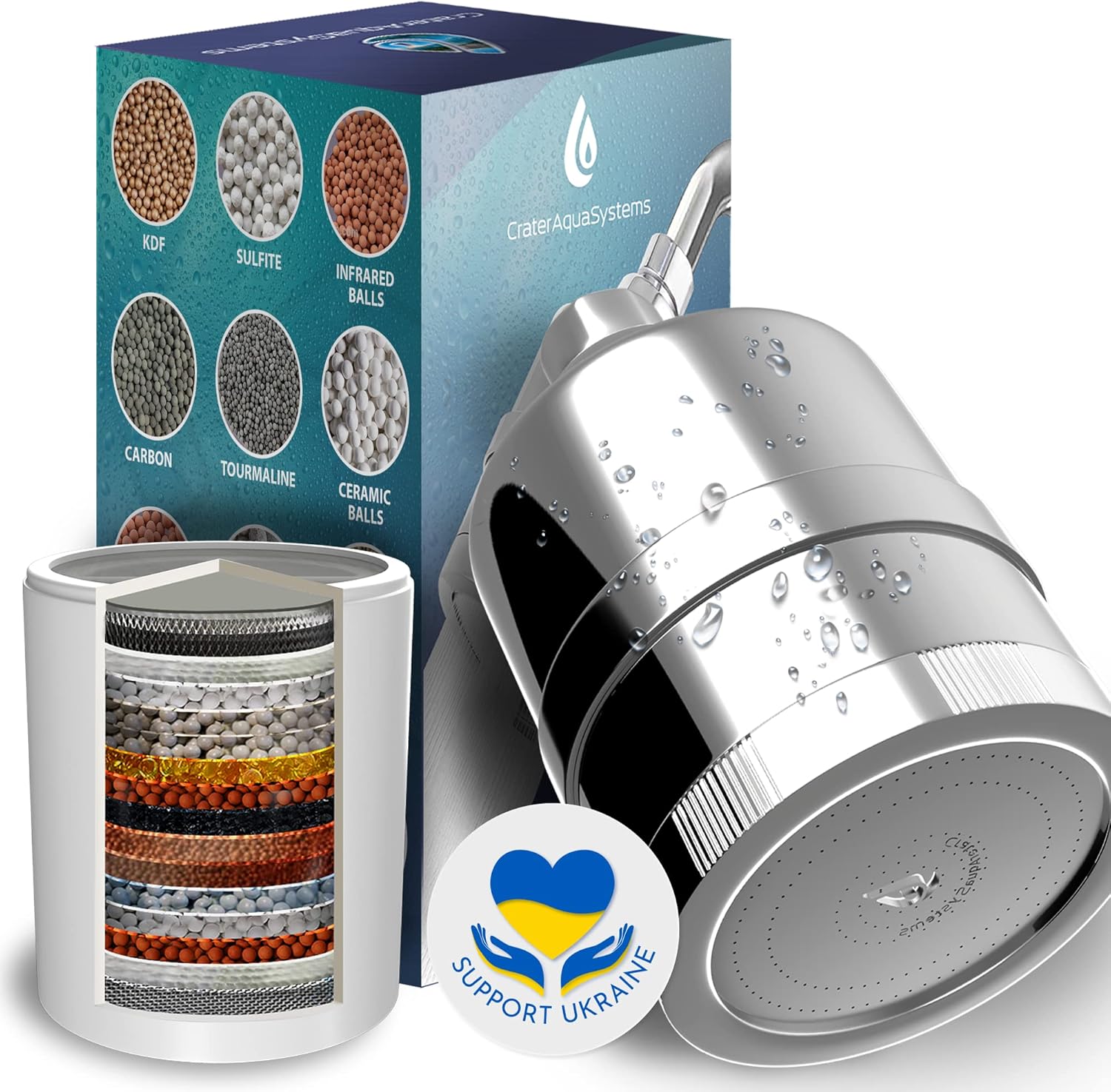 2in1 Shower Head Filter Rain Showerhead High Pressure Filters for