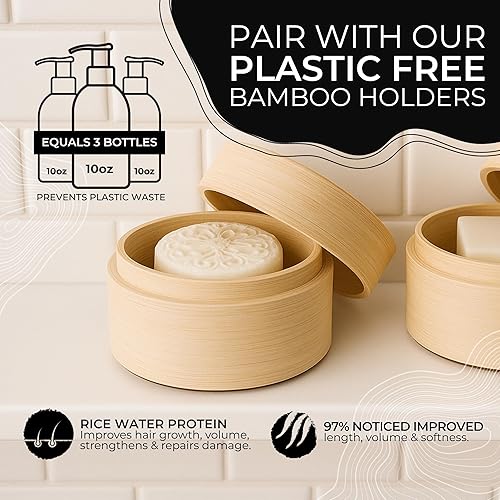 Miniatura 3 de VIORI Citrus Yao barra sin aroma de champú y acondicionador SIN soporte, hecha a mano con agua de arroz y agentes naturales, sin sulfatos,