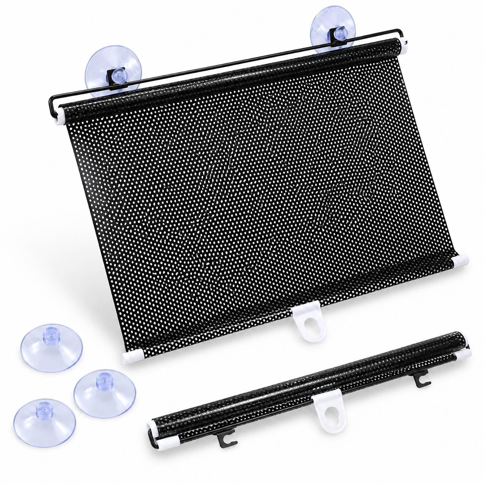 Store Enrouleur Rétractable à Ventouses, Réduction Lumière 80%, sans Perçage sans Cordon, Maison Bureau Chambre Enfant Caravane Voiture Porte Vitrée Camping-Car(W 75 x 120 cm)