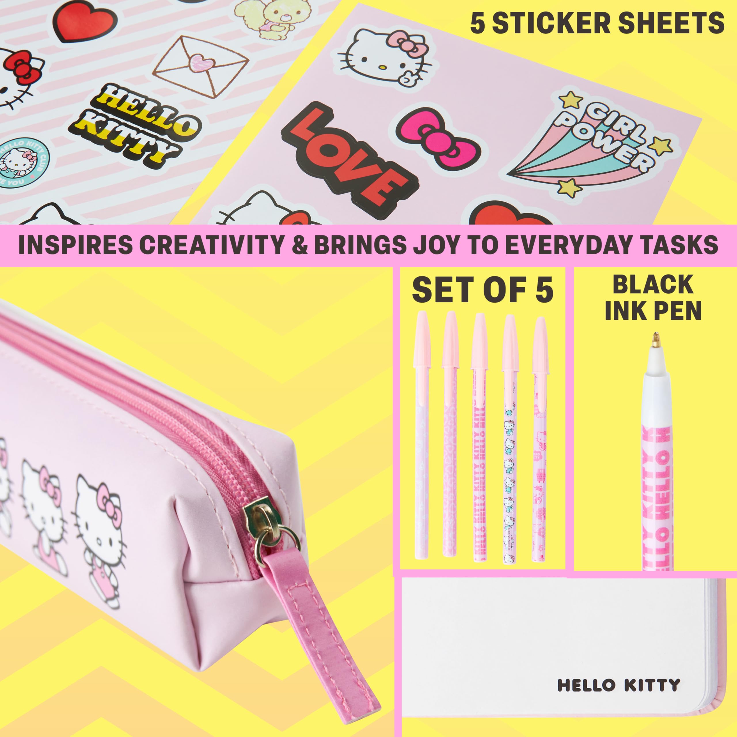 Hello Kitty Cinnamoroll Notizbuch Set A5 - Schreibwaren Mit Stiften & Stickern