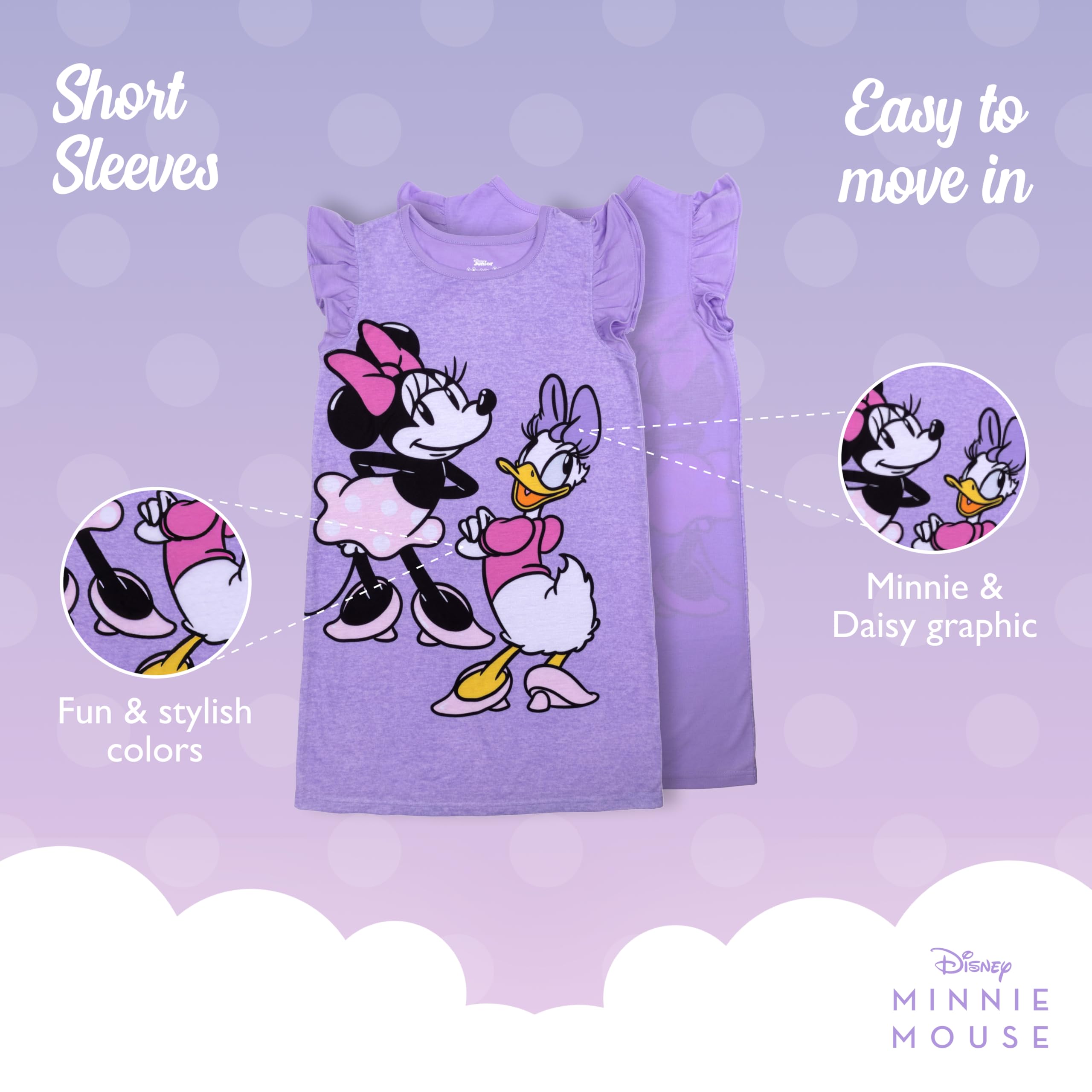 Camisa de dormir Disney para niña, pijama suave y lindo para niños
