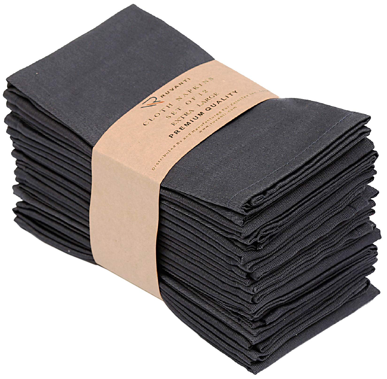 Ruvanti Kitchen Cloth Napkins 12 Pack (18"X18"), Dinner Napkins Soft & Comfortable Reusable Napkins -Durable Gray Linen Na...