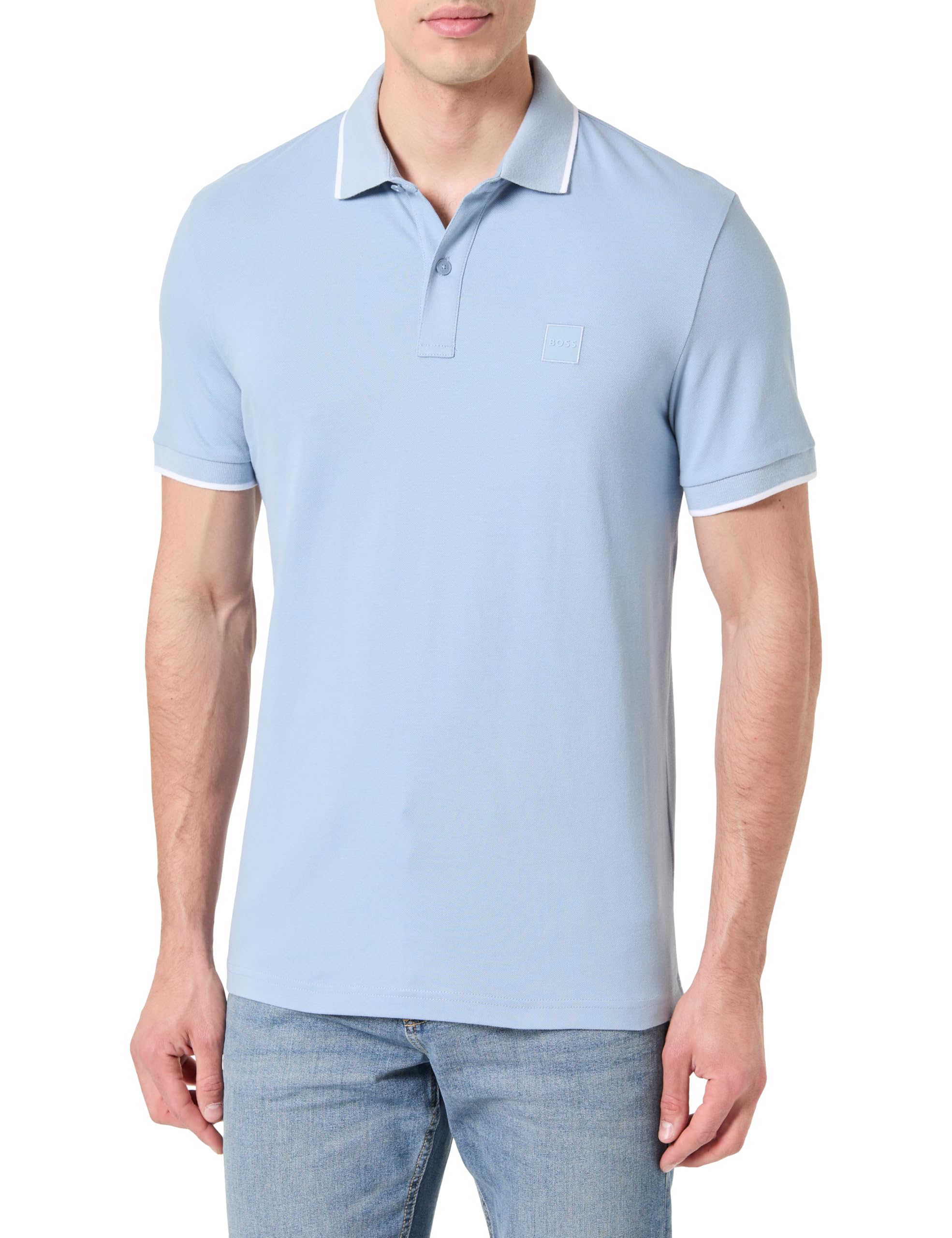 Hugo Boss Men's Blue Passertip Polo Shirt - Size: 38