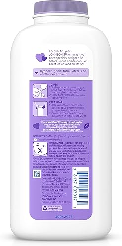 Miniatura 2 de Johnsons Polvo de lavanda para bebés con almidón de maíz derivado natural hipoalergénico y sin parabenos 15 onzas
