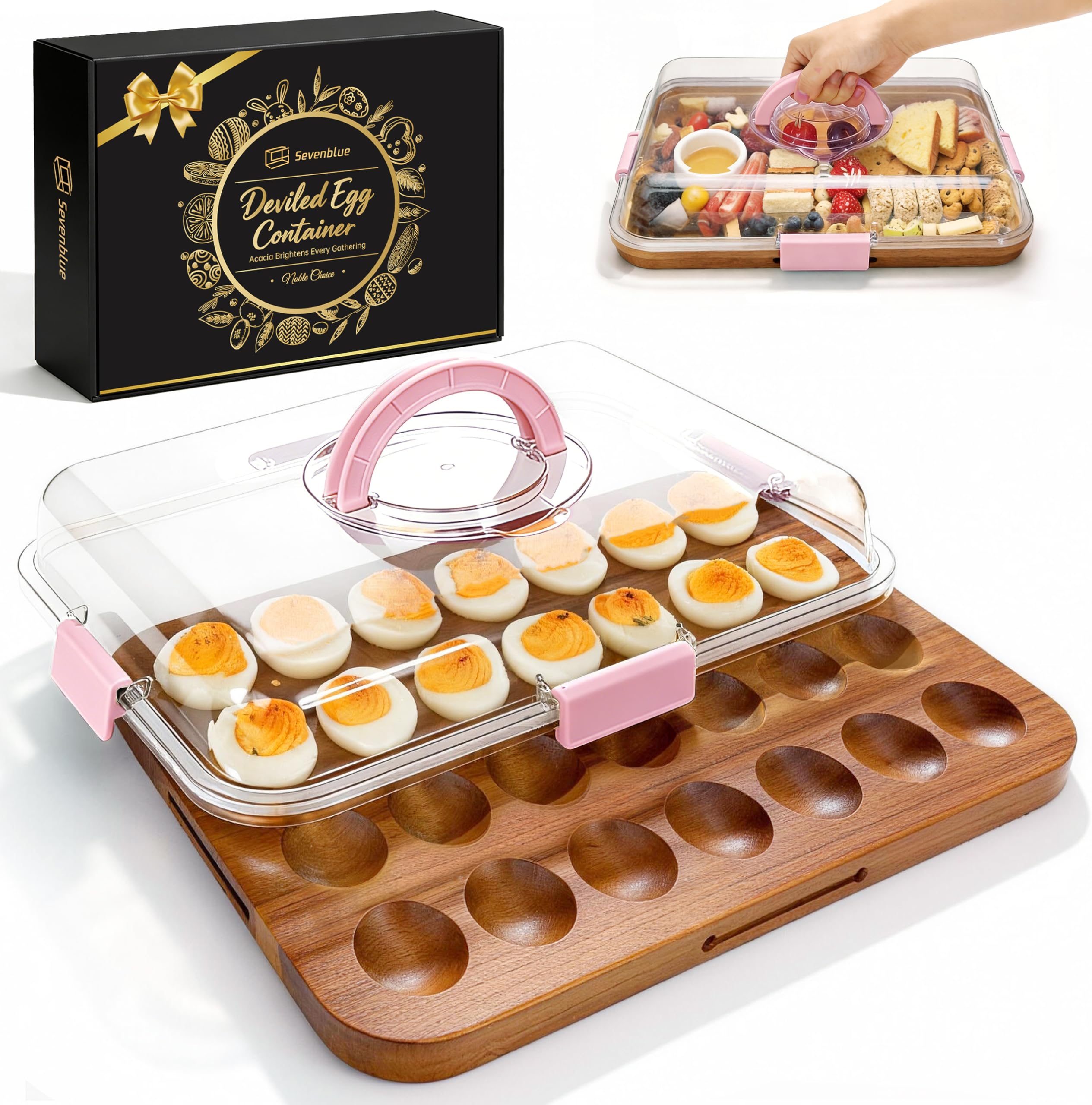 【 SURFLOVE 】egg　エッグ 7冊セット Amazon.com: Sevenblue Acacia Wood Deviled Egg Containers with Lid
