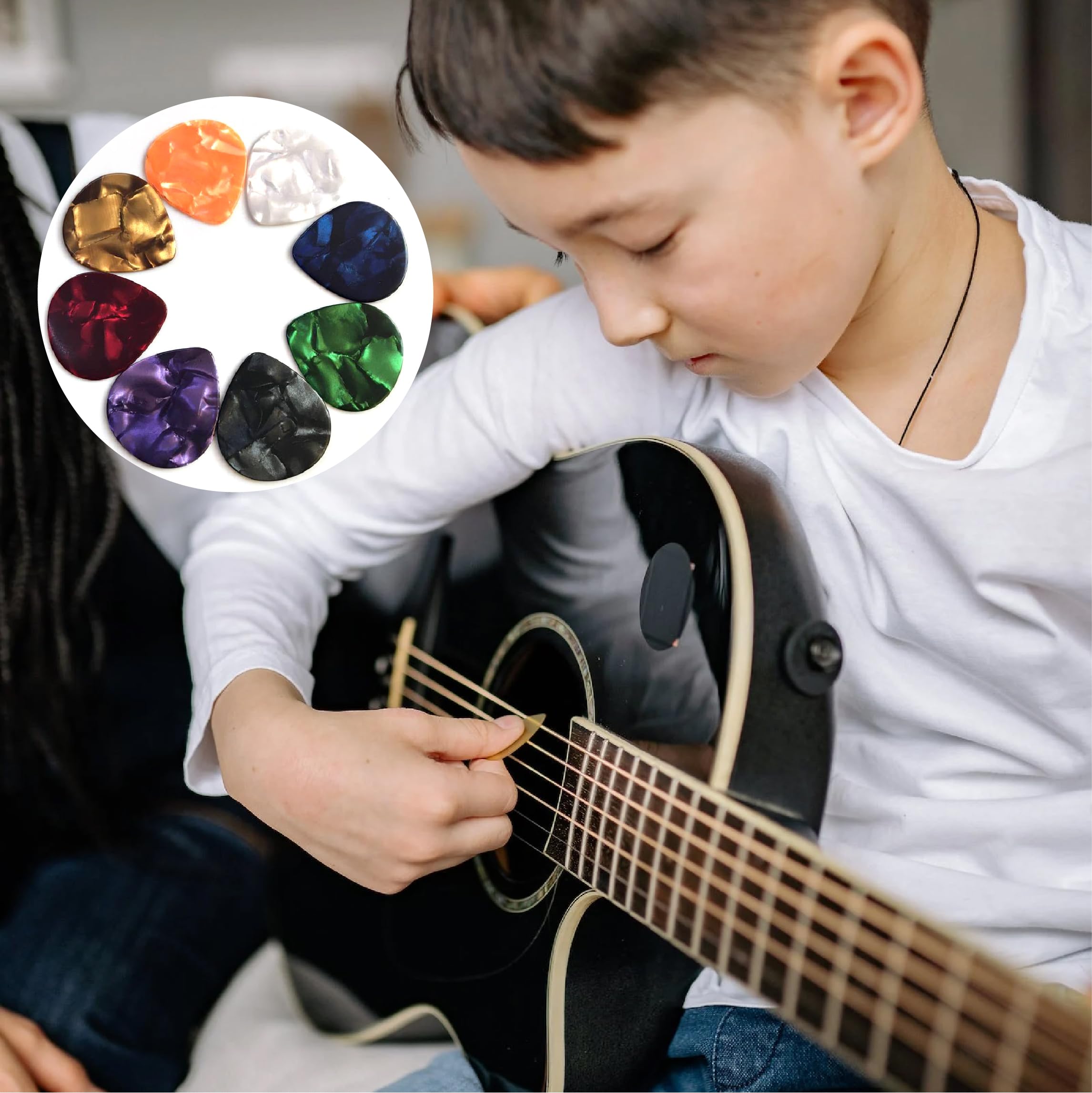 Set 20 Protezioni Dita Chitarra + 10 Plettri - 4 Misure In Silicone, Con Portaplettri - Foto 4