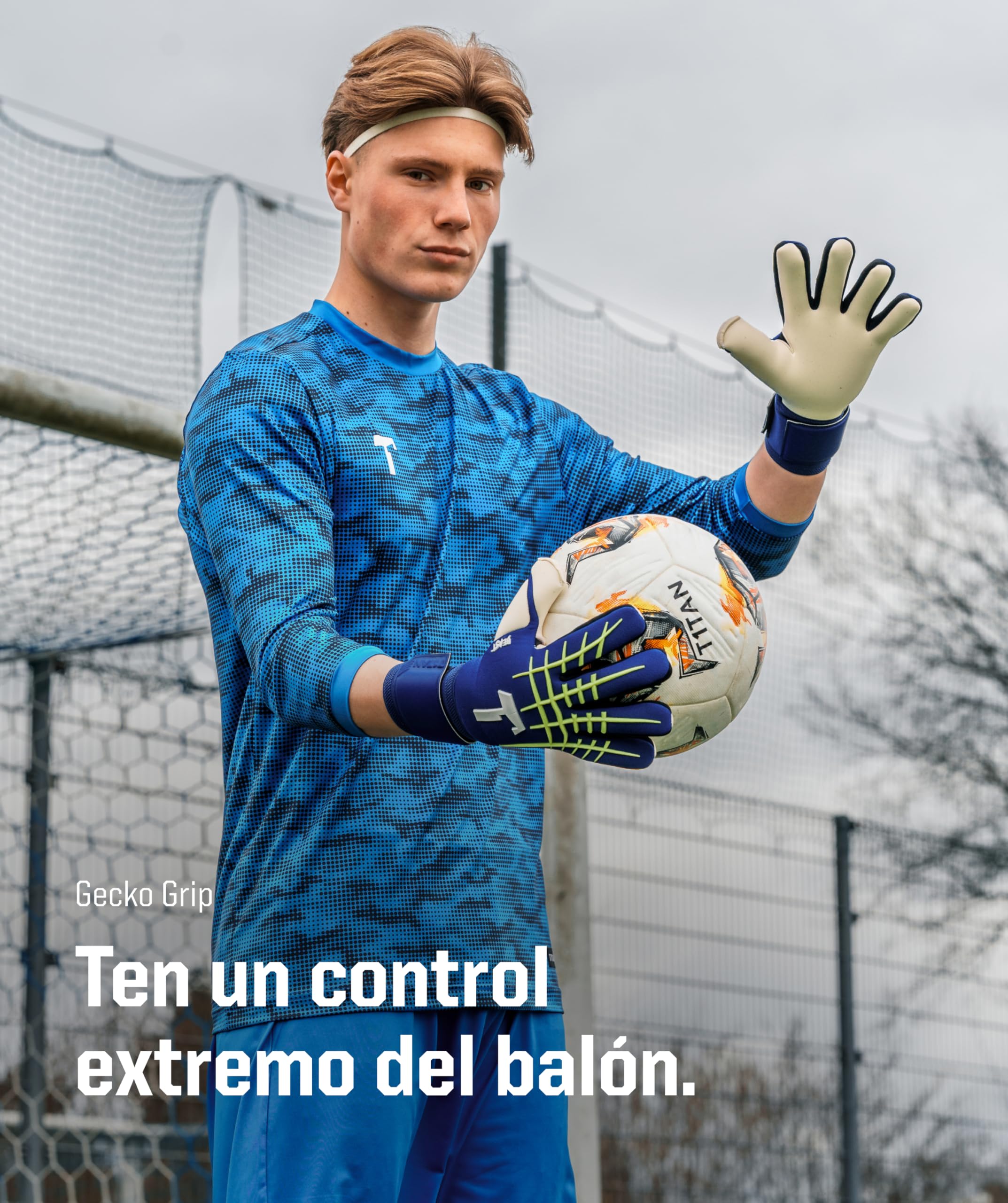 T1TAN Guantes de Portero Beast, para Adultos, Guantes de fútbol Unisex, Agarre Profesional de 4 mm, Tallas 6-11