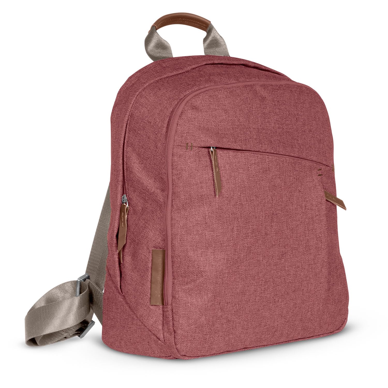 UPPAbaby Unisex Baby Changing Backpack, Lucy (Rosewood Mélange/Saddle Leather)