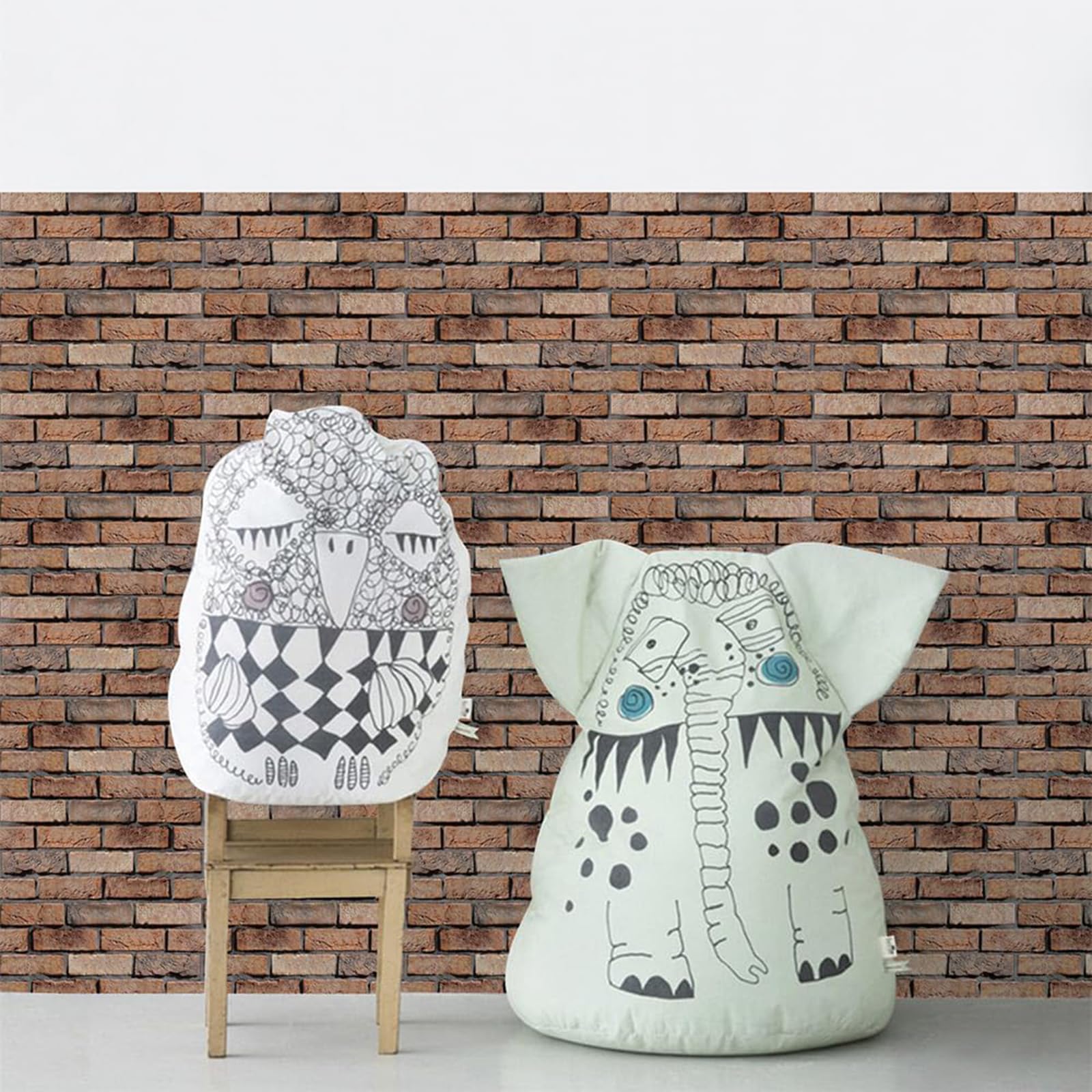 10 Pezzi Mattoncini Adesivi per Pareti Parati PVC Mattoncini 3D Adesiva Pannelli da Parete 3D Effetto Impermeabili Mattone per Parete Adesivi Wallpaper