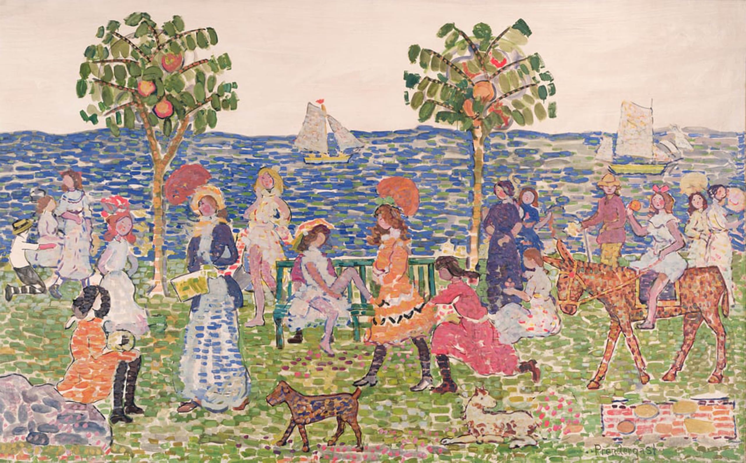 POSTERIIk Famous Animal Posters Vintage Picture Promenade by Maurice Brazil Prendergast Modern Wall Decor for Home Decor 60x90cm