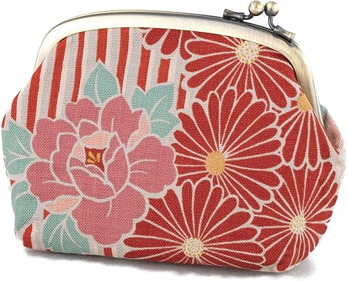 Miniatura 10 de Gamaguchi - Bolsa de maquillaje pequeña flor retro fabricada en Japón bolsa de maquillaje bolsa de cosméticos de viaje bolsa con cremallera monedero