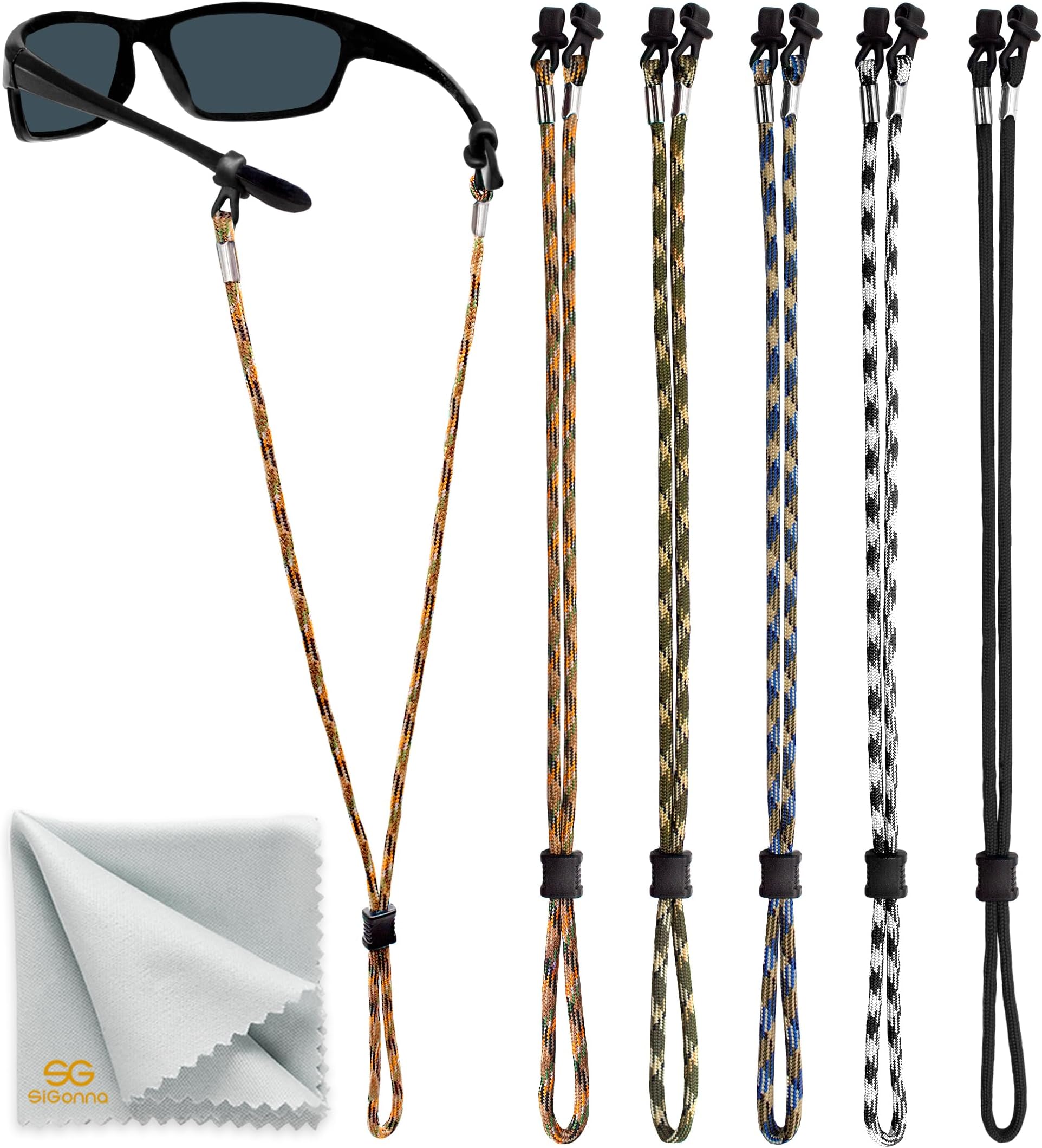 SIGONNA Eyeglasses String Holder Strap Cord - Eyeglass Chain for Men Women - Glasses Lanyard Holders Around Neck Sports