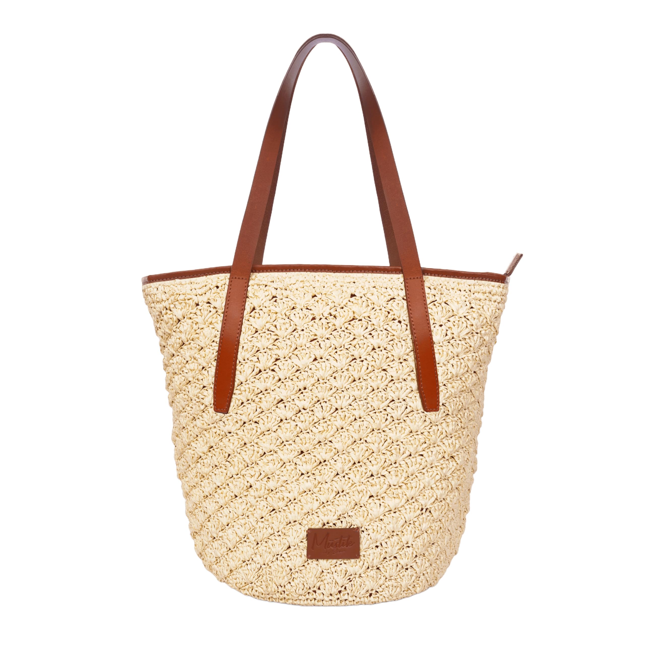 Mustik Women Casual Raffia Natural Tote-picture-16