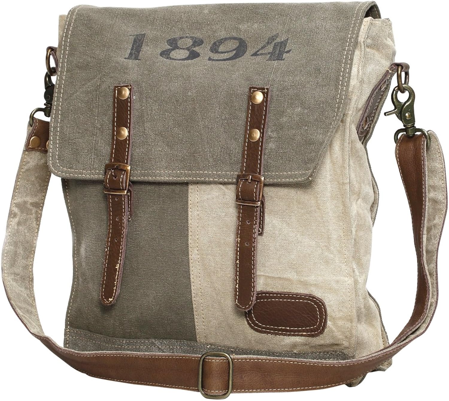 Myra Bags 1894 Upcycled Canvas Messenger Bag S-0861