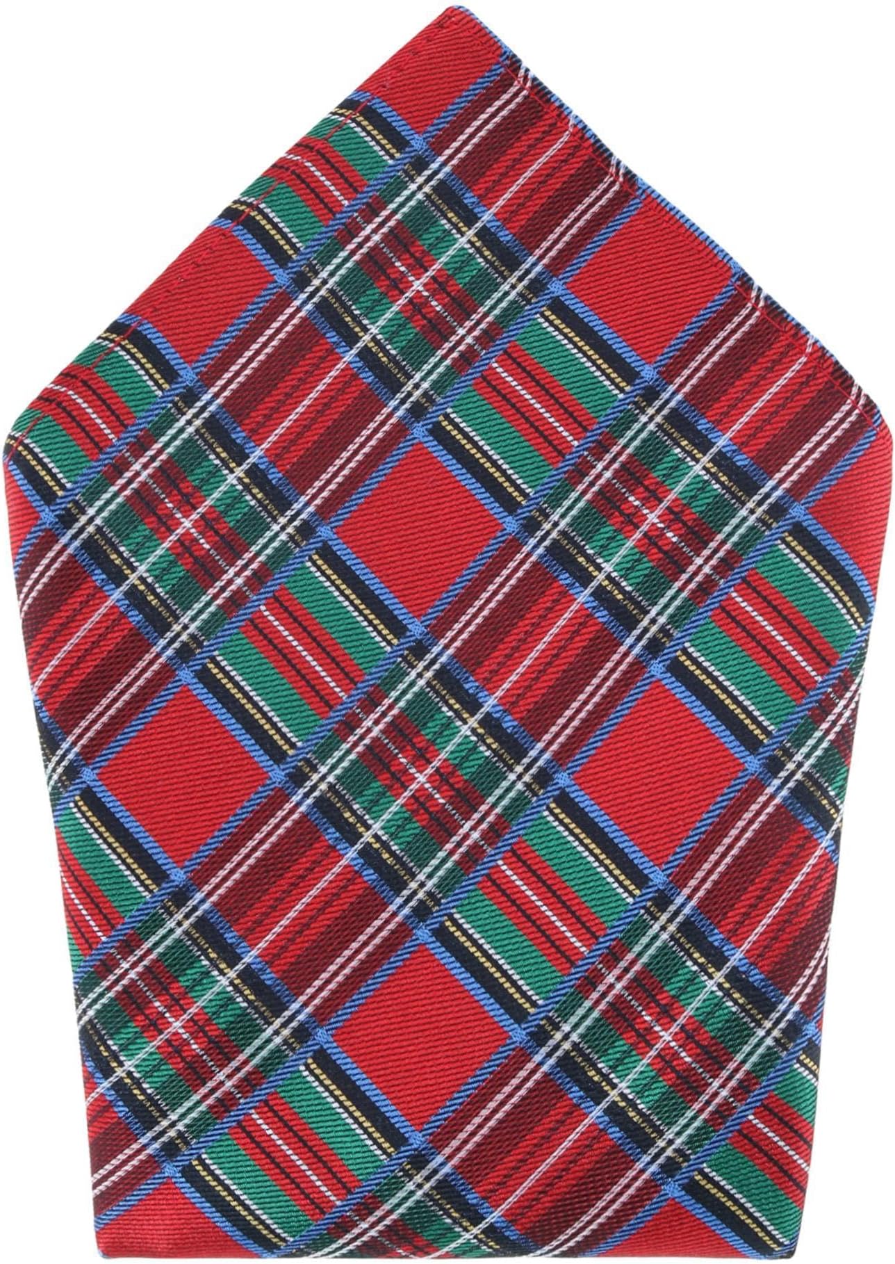 Men's Nicholas Tartan Plaid Silk Pocket Square