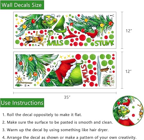 Miniatura 2 de Yovkky Calcomanías de pared de Feliz Navidad, árbol de Navidad Max Dog 2024, decoración de dormitorio de Año Nuevo, decoración de cocina para el