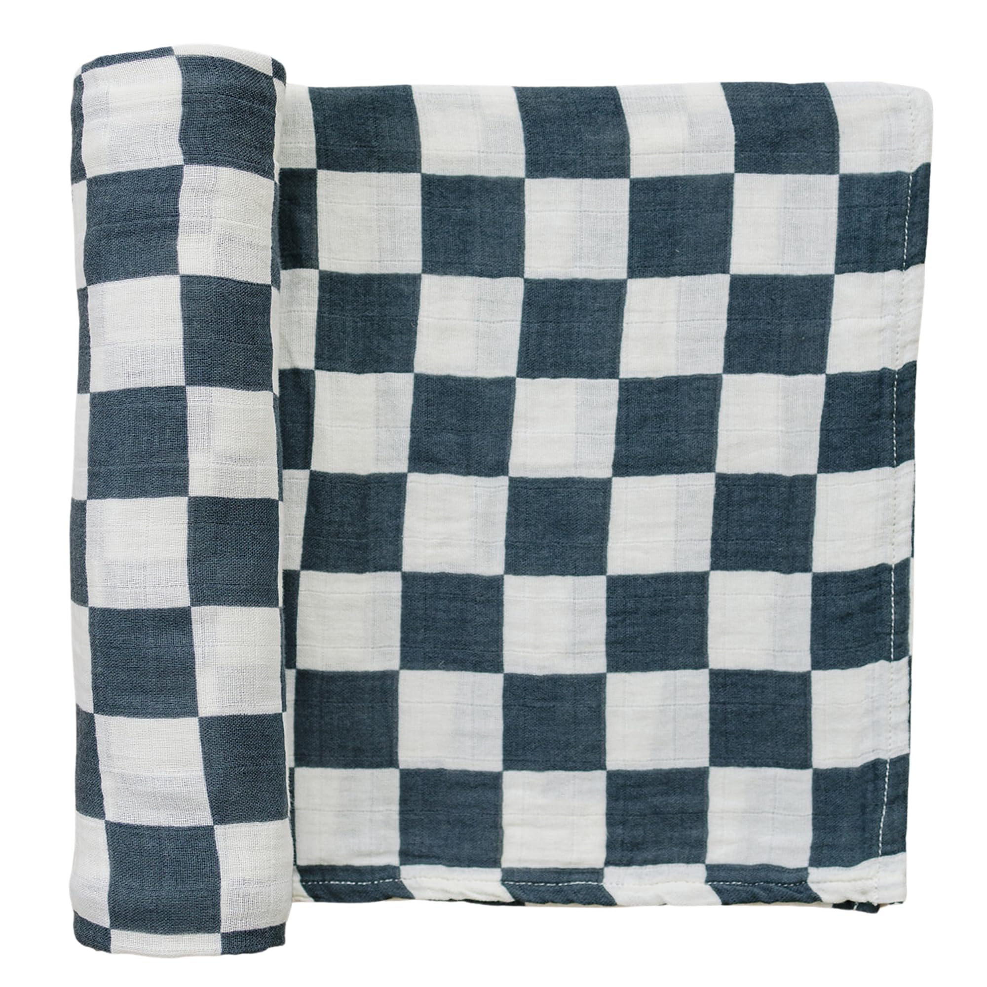 Mebie BabyCharcoal Checkered Muslin Swaddle, Modern and Neutral Swaddle Blanket for Baby Girl or Boy, Soft Baby Blankets, Newborn Swaddle Blanket, 0-3 Month, Comfy Wrap, Baby Essentials & Gifts