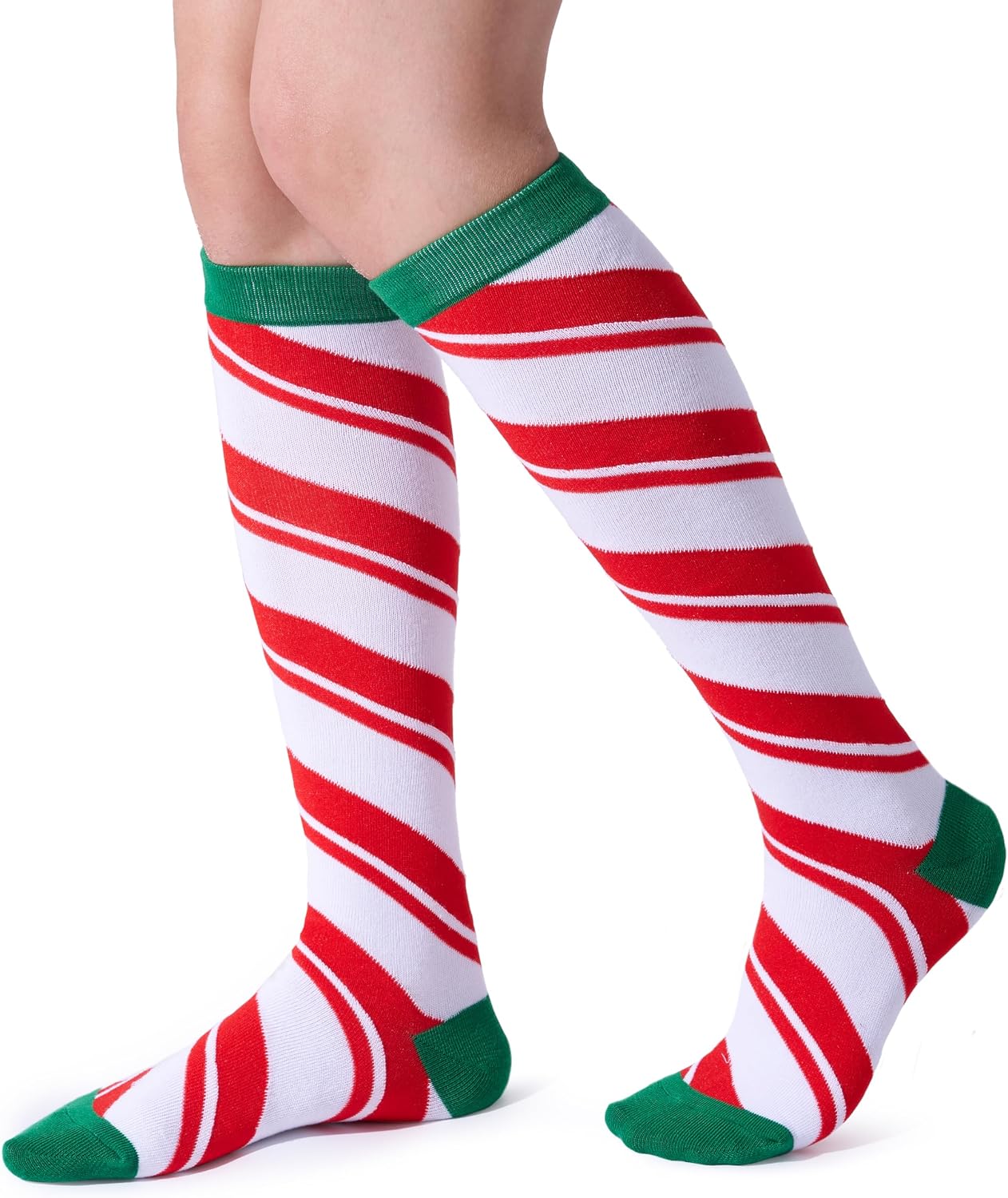 Giggling Getup 2 PCS Christmas Knee High Socks for Women, Winter Novelty Socks for Christmas Holiday, Birthday Gifts
