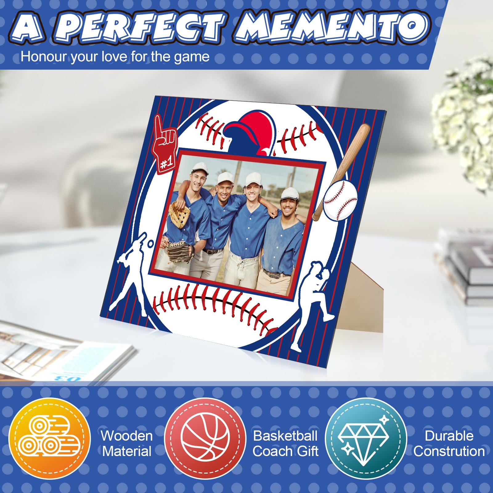 Amazon.com - Sumind 6 Pcs Baseball Picture Frame Wooden Sport